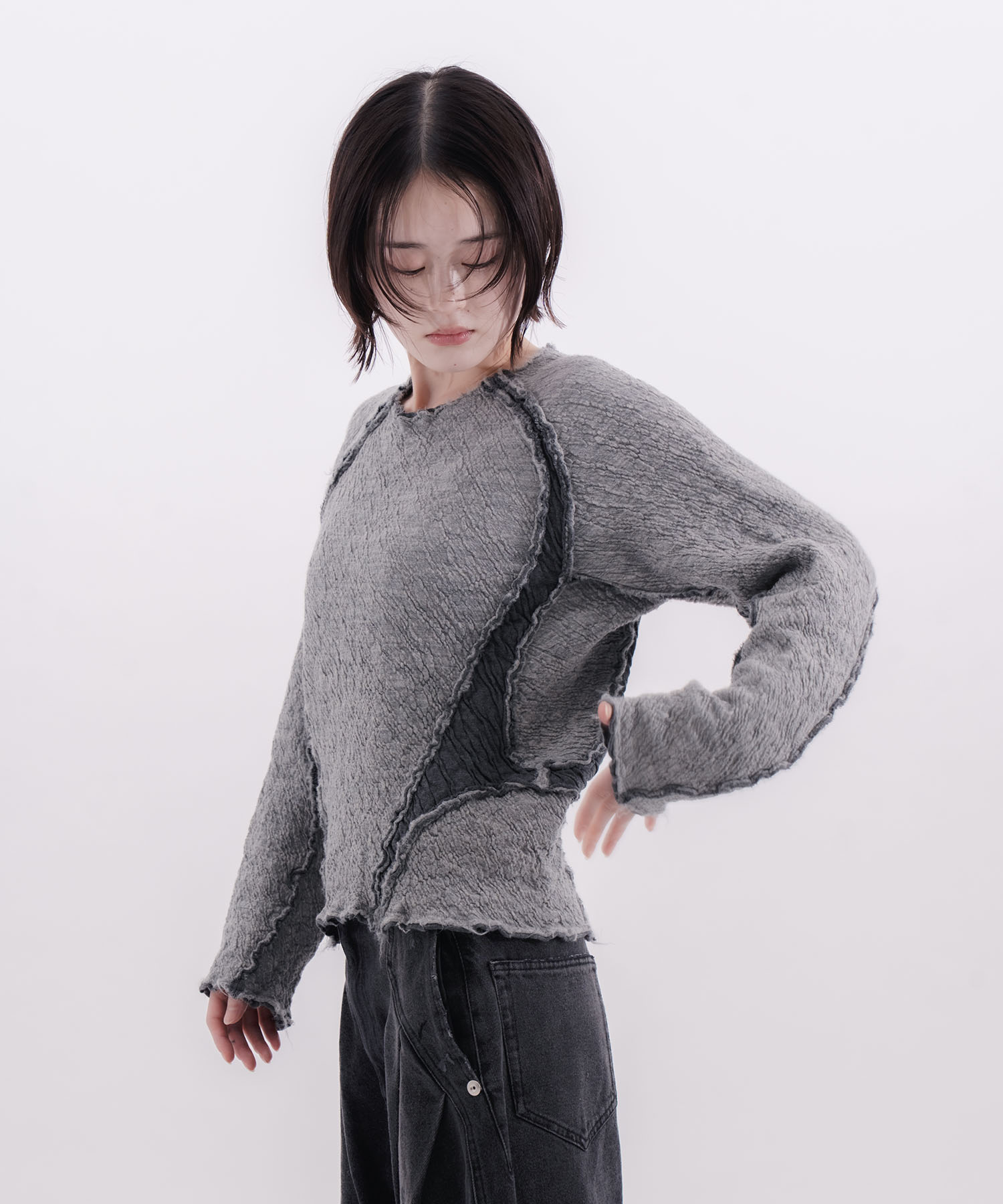 別注PANELED LONG SLEEVE NVRFRGT