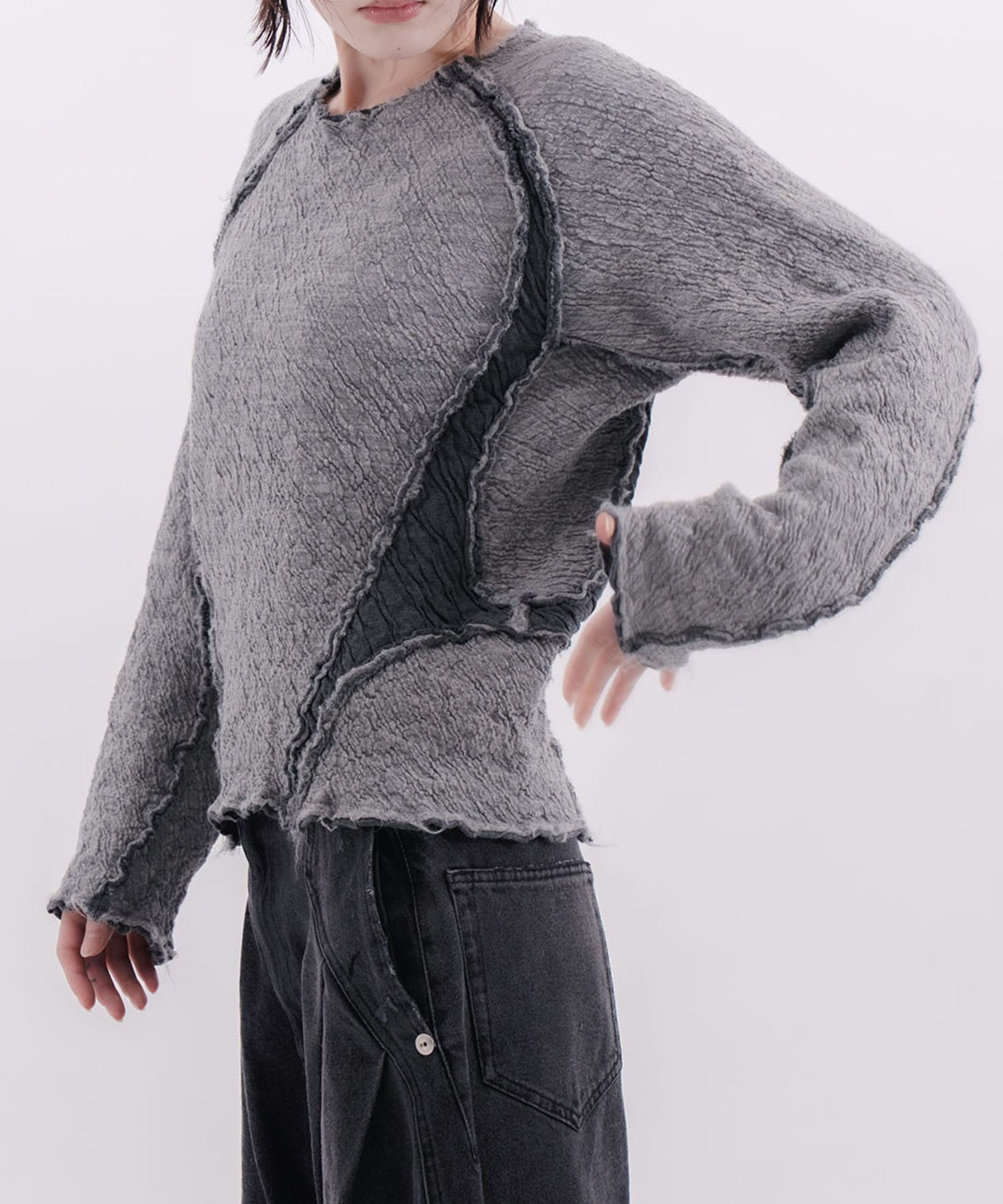 別注PANELED LONG SLEEVE NVRFRGT