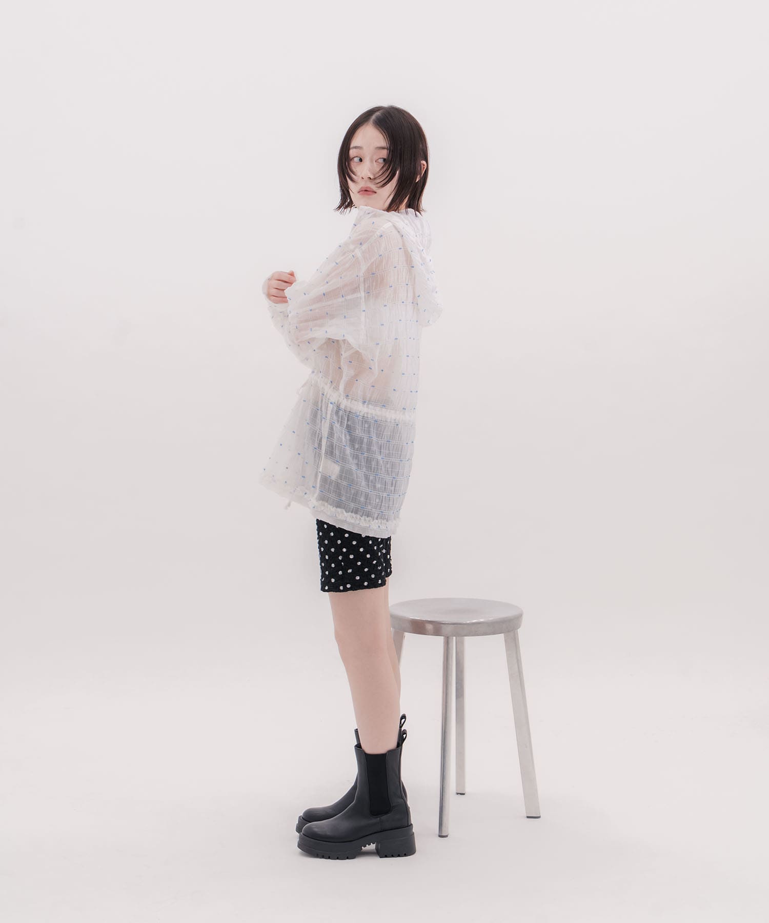 Original jacquard anorak hoodie naokitomizuka