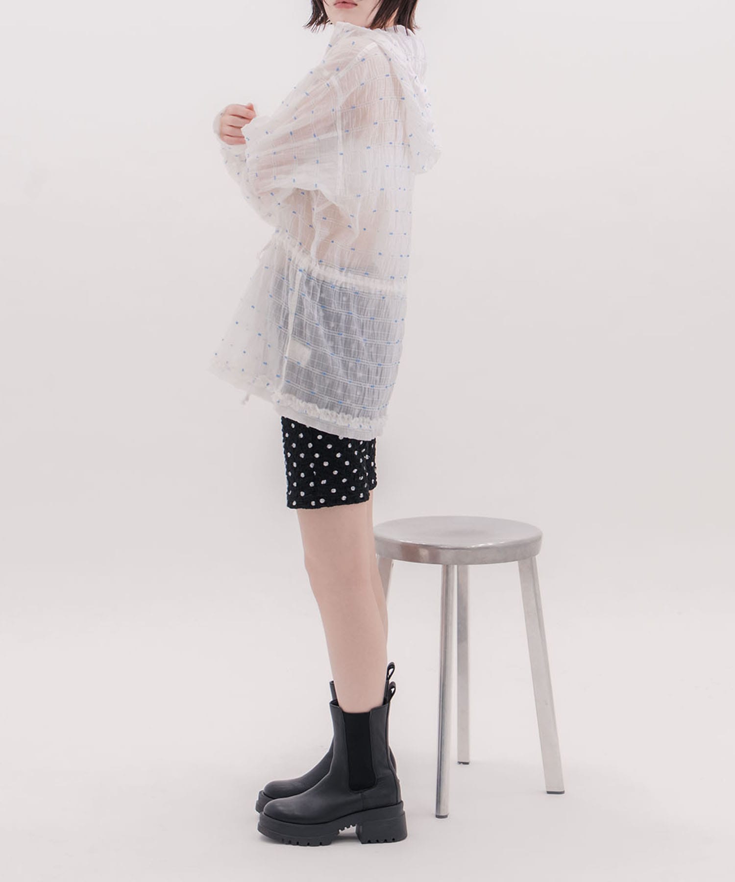 Original jacquard anorak hoodie naokitomizuka
