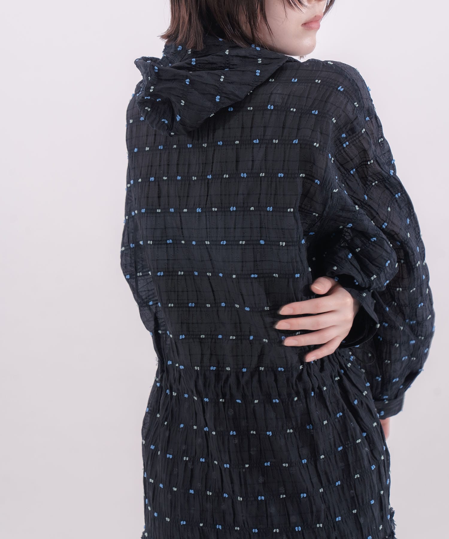 Original jacquard anorak hoodie naokitomizuka