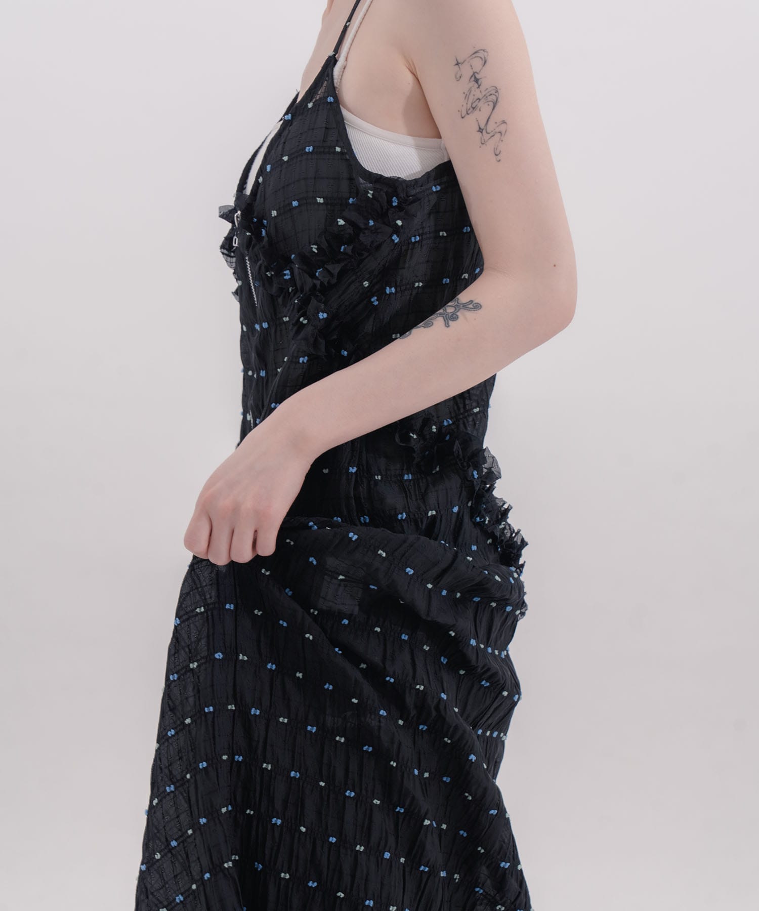 Original jacquard camisole dress naokitomizuka