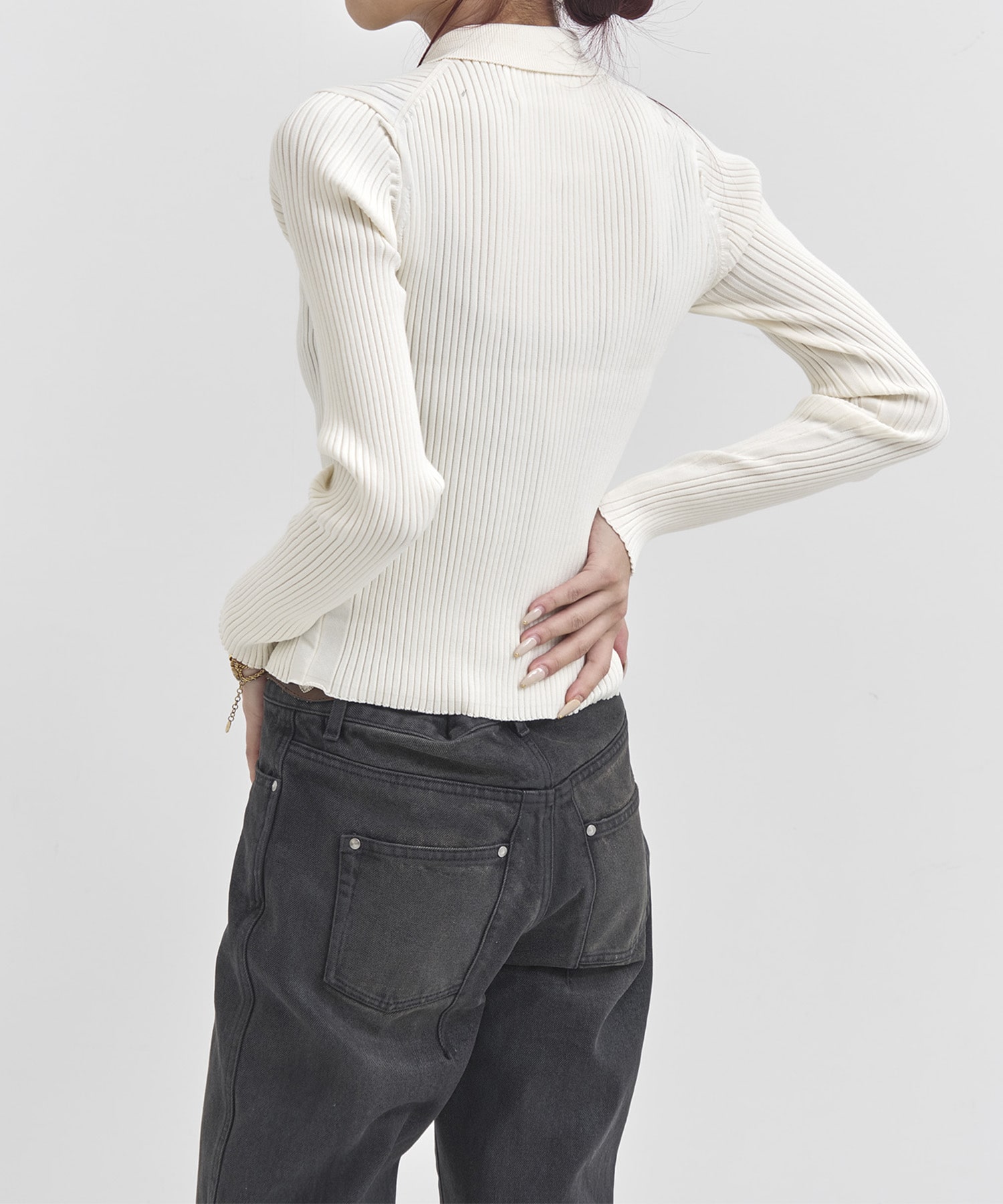 16G RIB DOUBLE ZIP CARDIGAN JANE SMITH