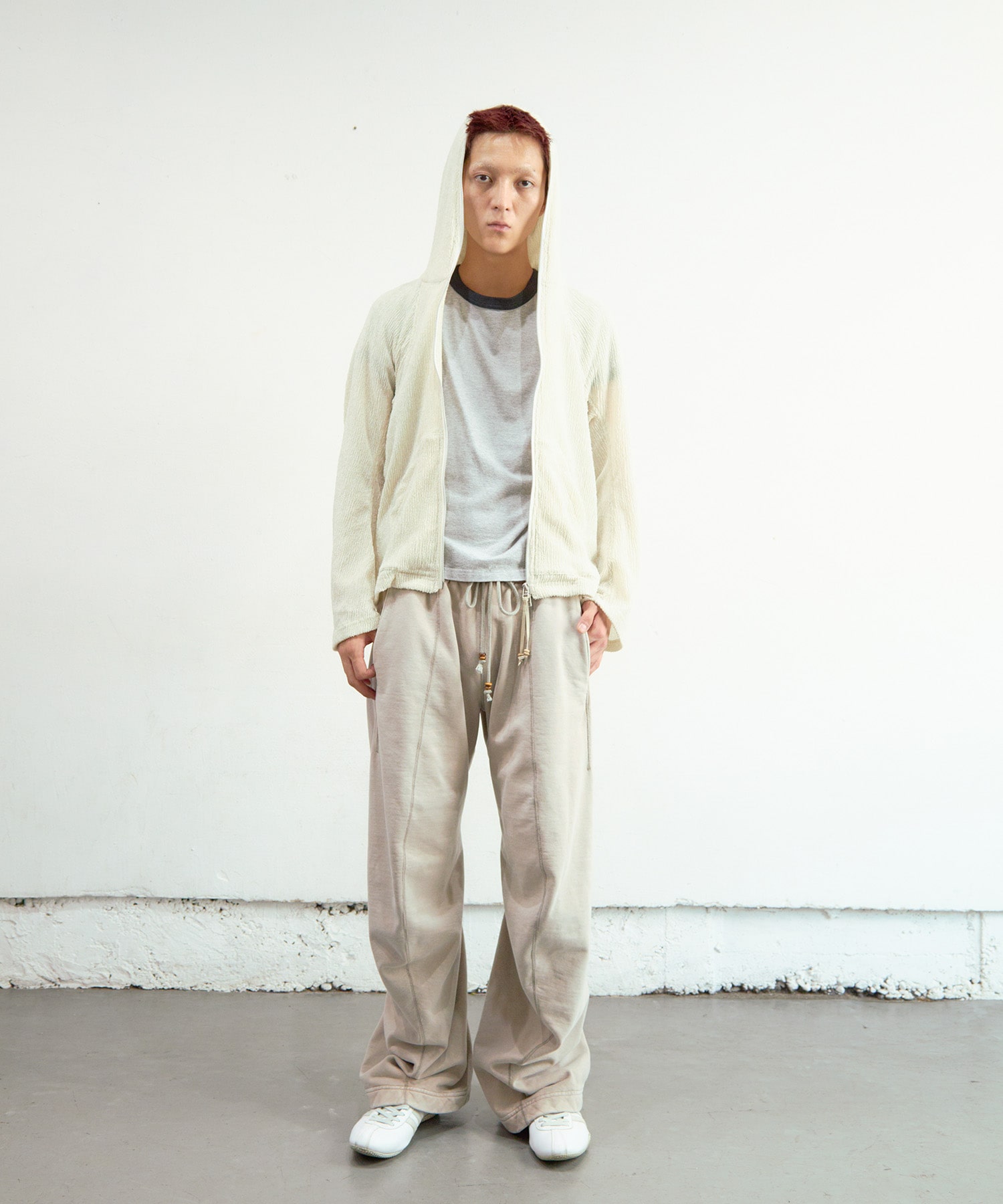 SEMI SHEER FULL ZIP UP HOODIE NVRFRGT