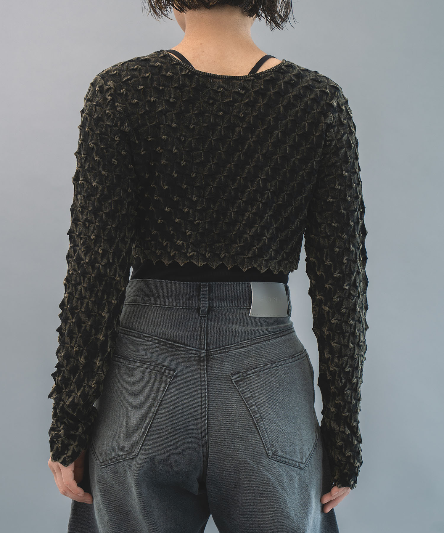ice cotton short cardigan stone wash OPEN SESAME CLUB