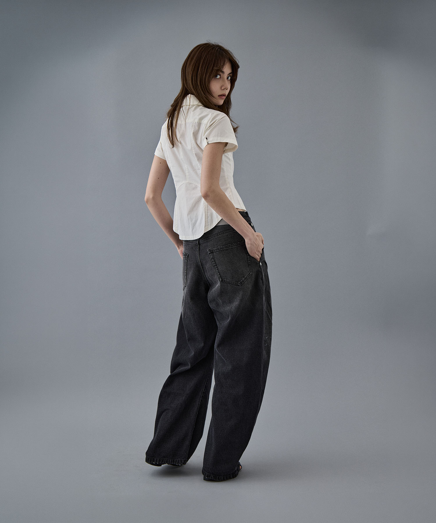 dark wash curved denim CONZ