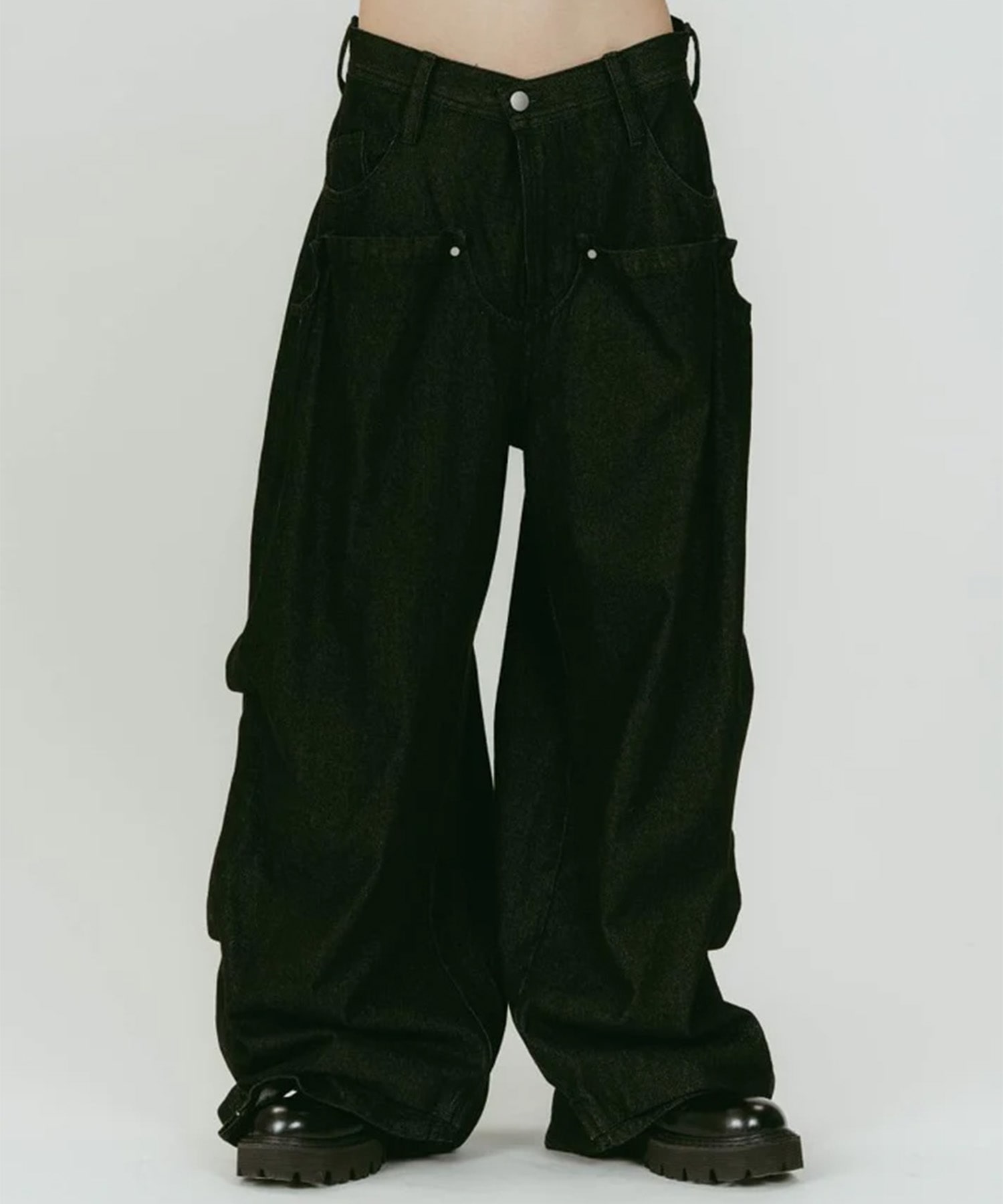 cling drape denim pants(unisex) Knuth Marf