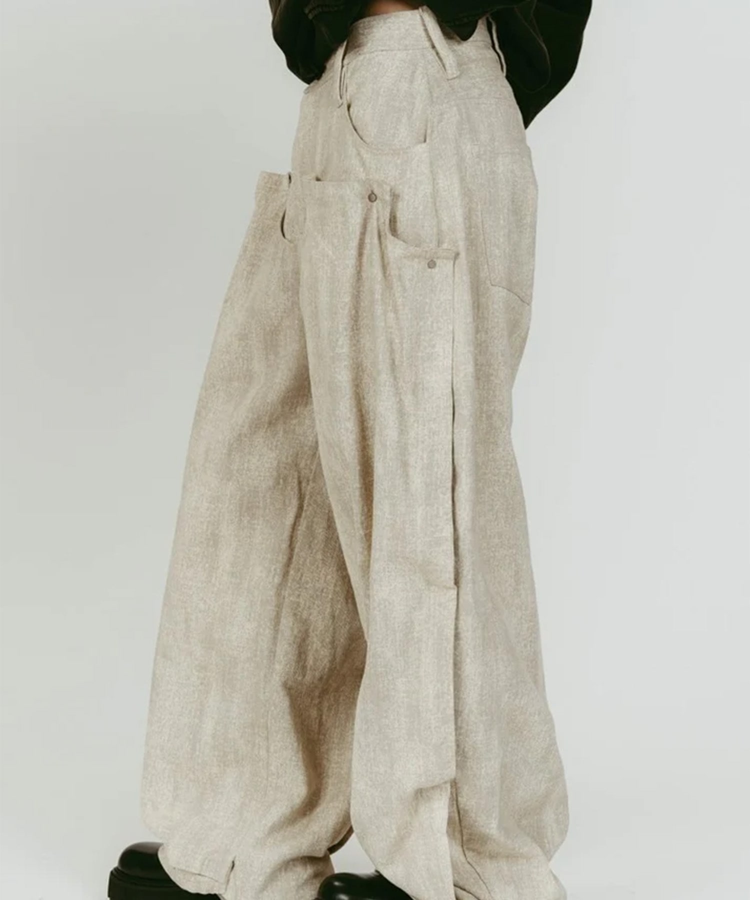 cling drape denim pants(unisex) Knuth Marf
