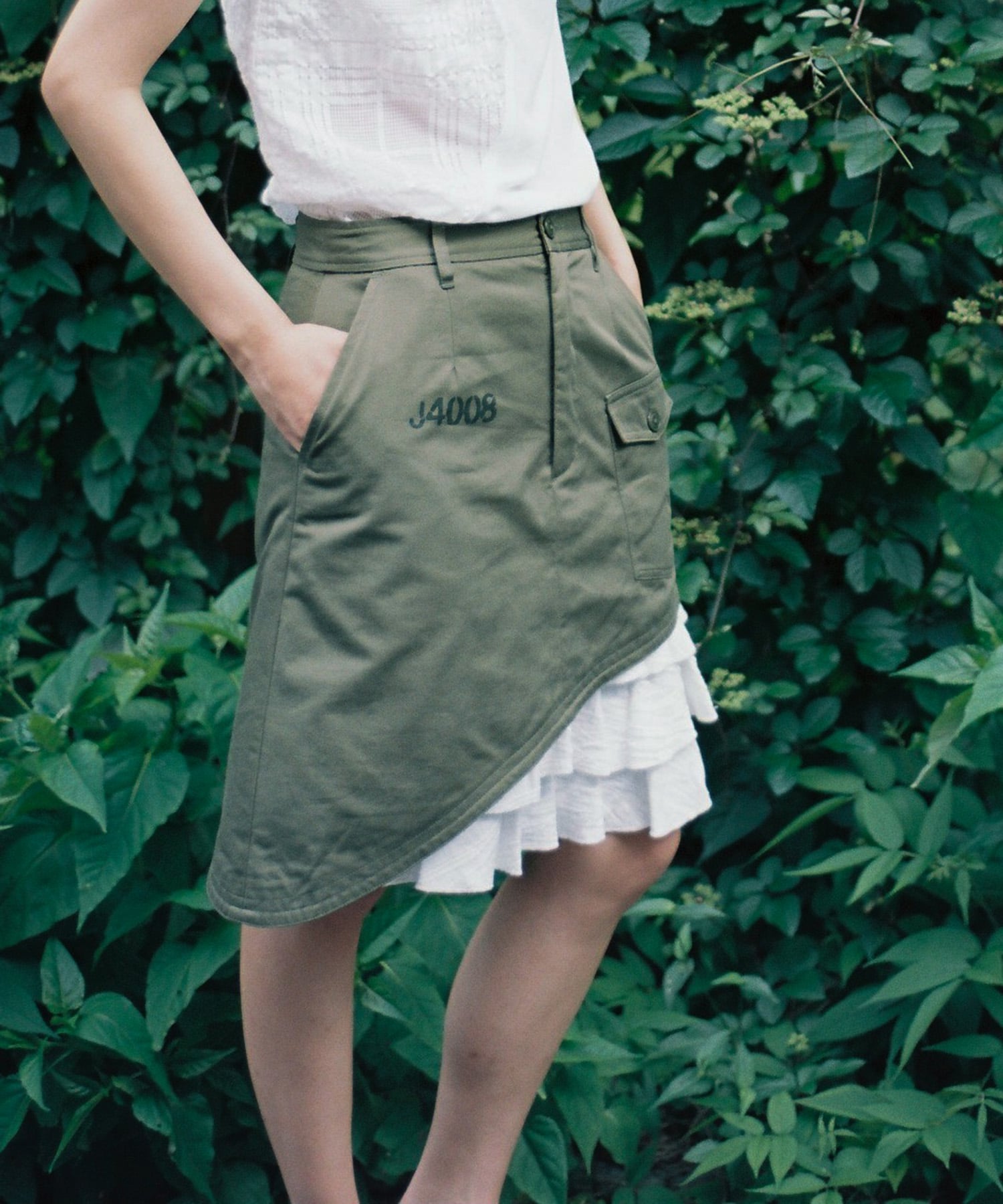 ZEBRA FRILL MILITARY SKIRT KOWGA