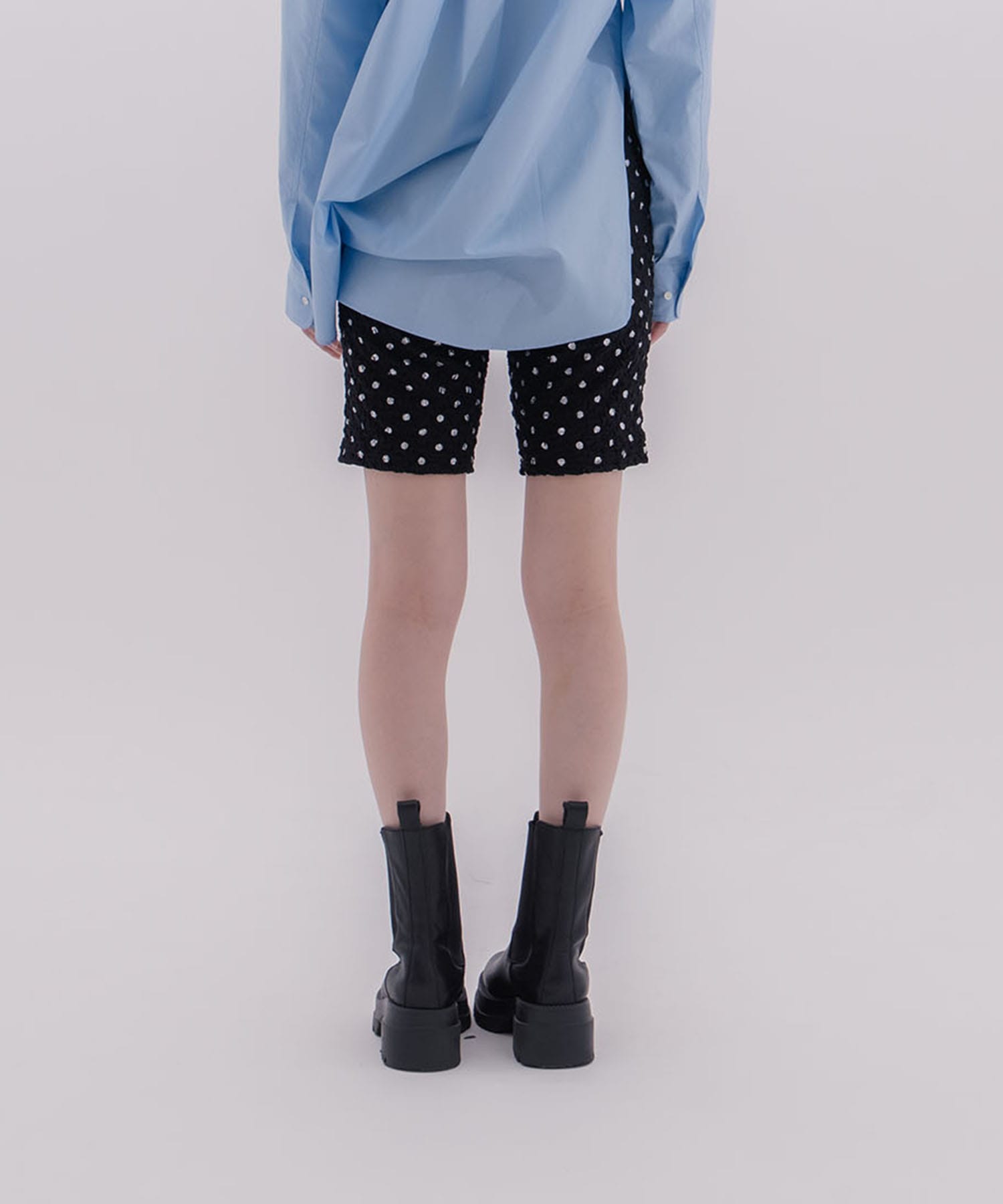 Polka dot print cycling shorts naokitomizuka