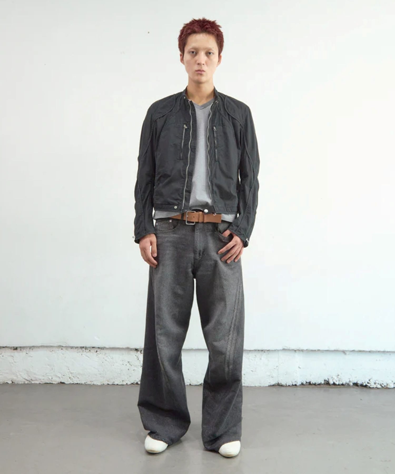 PANELLED MOTOR CYCLE JACKET NVRFRGT