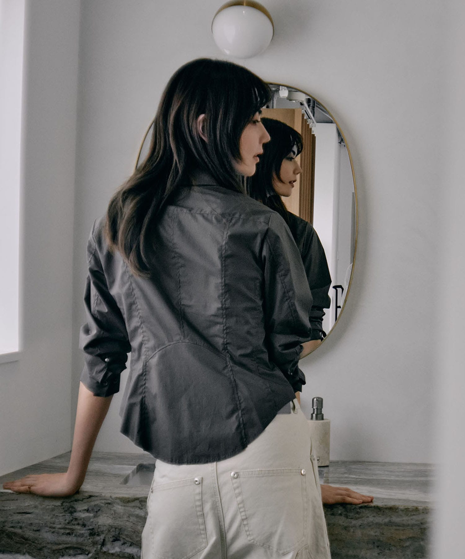 fitted zip up shirt CONZ