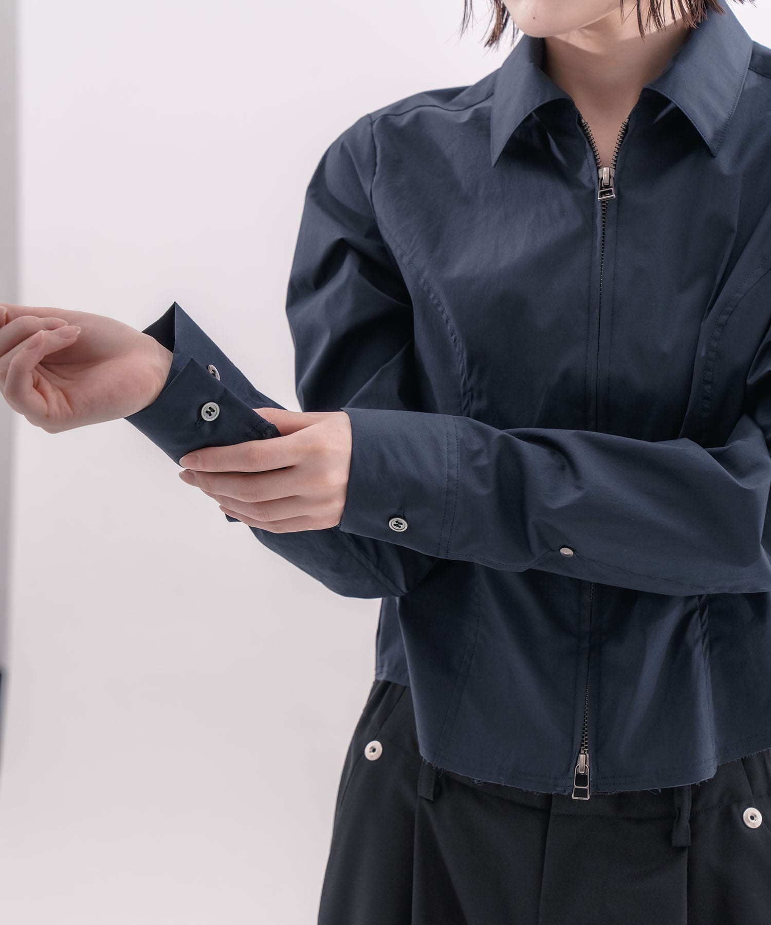fitted zip up shirt CONZ