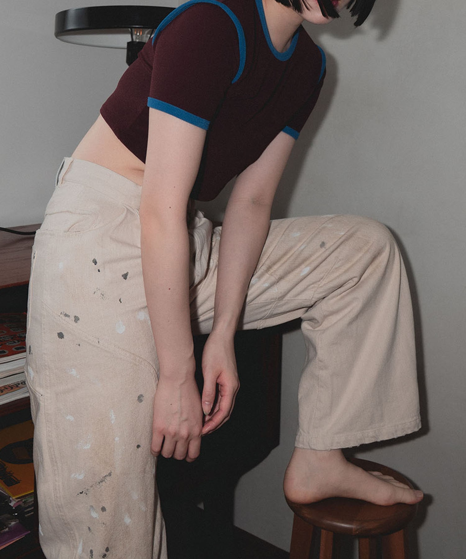 別注 STRETCH PILE RINGER SHORT TEE kotohayokozawa