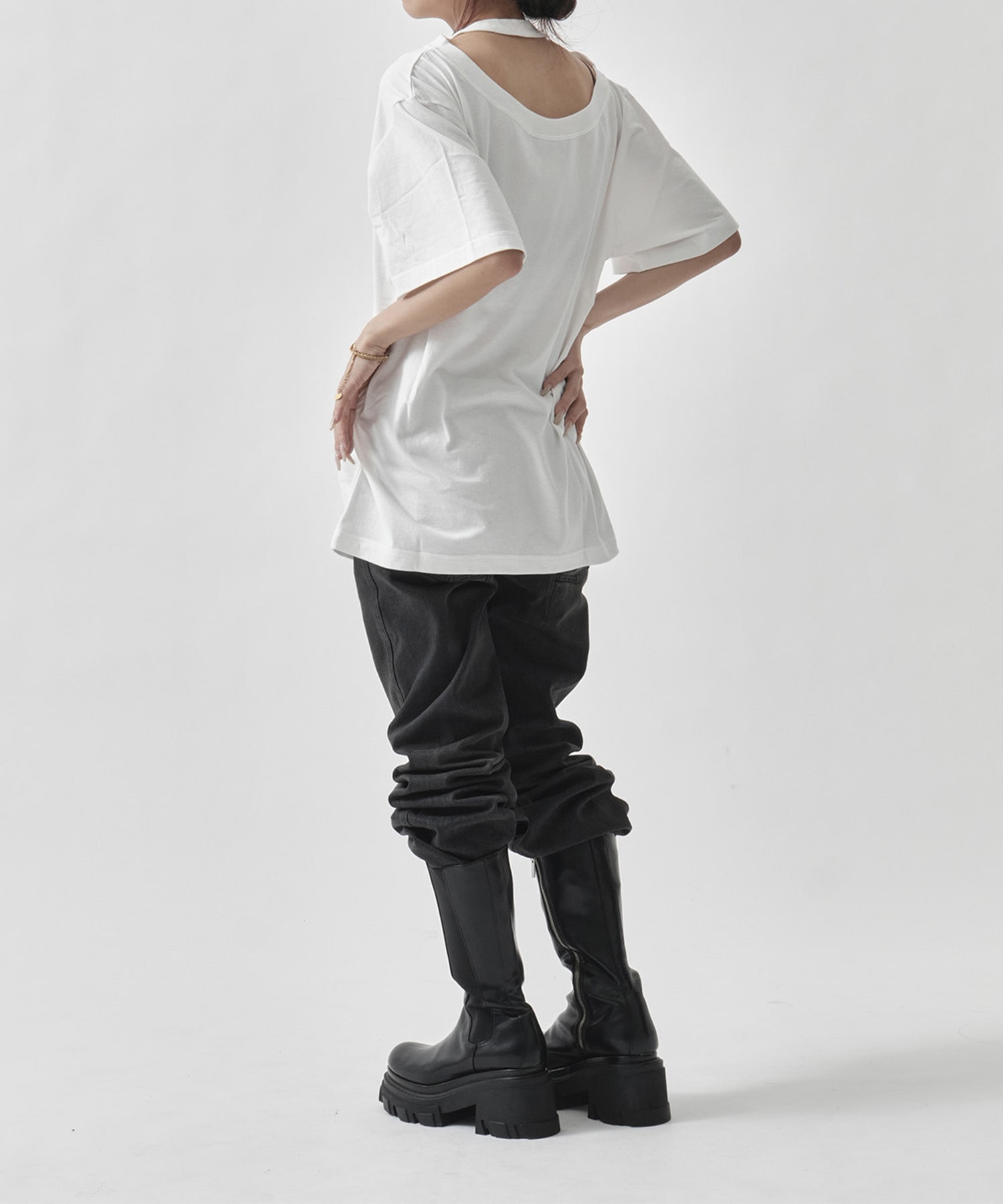 Raffy Gauze 2-Way T-Shirt INSCRIRE