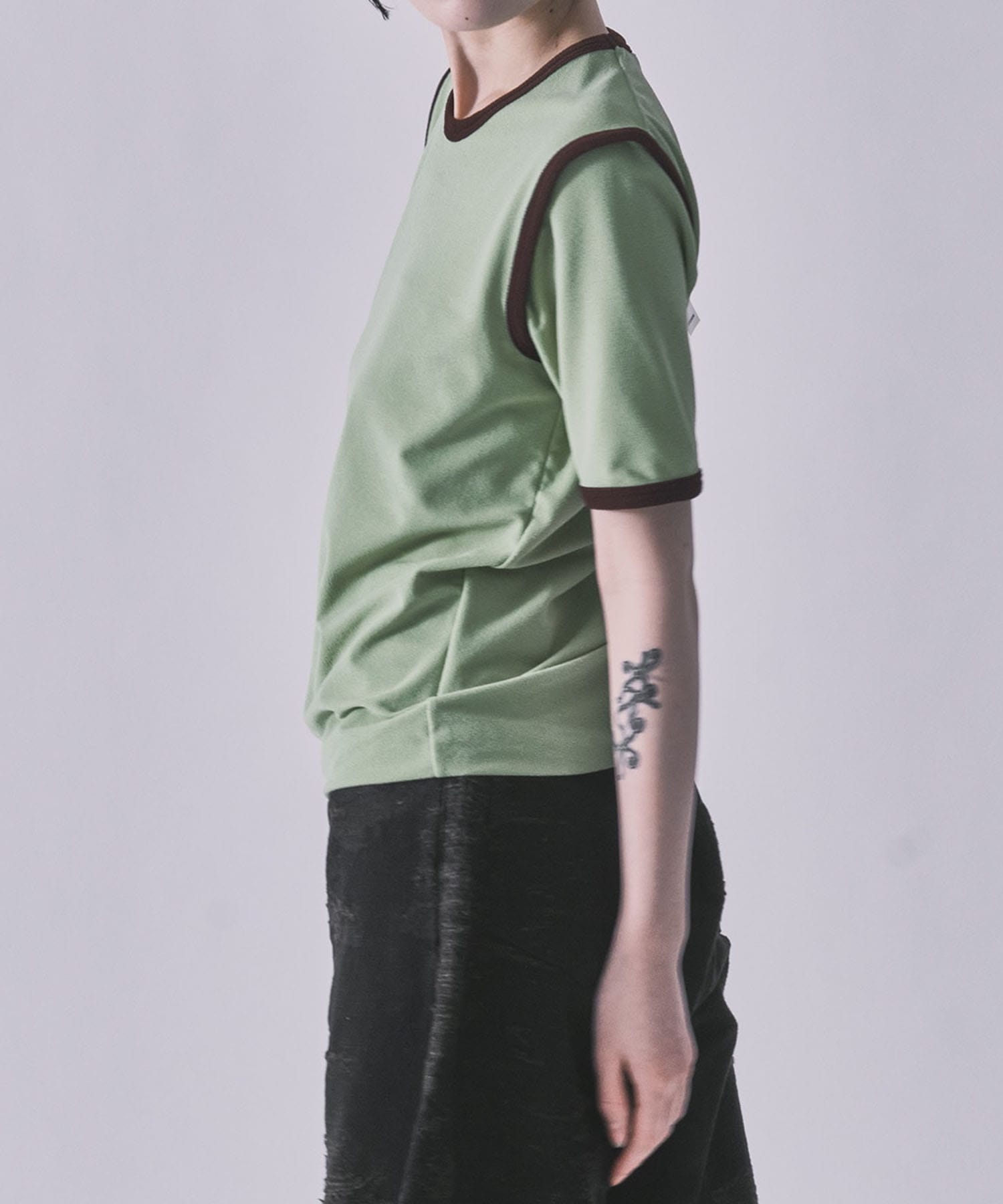 STRETCH PILE RINGER TEE kotohayokozawa