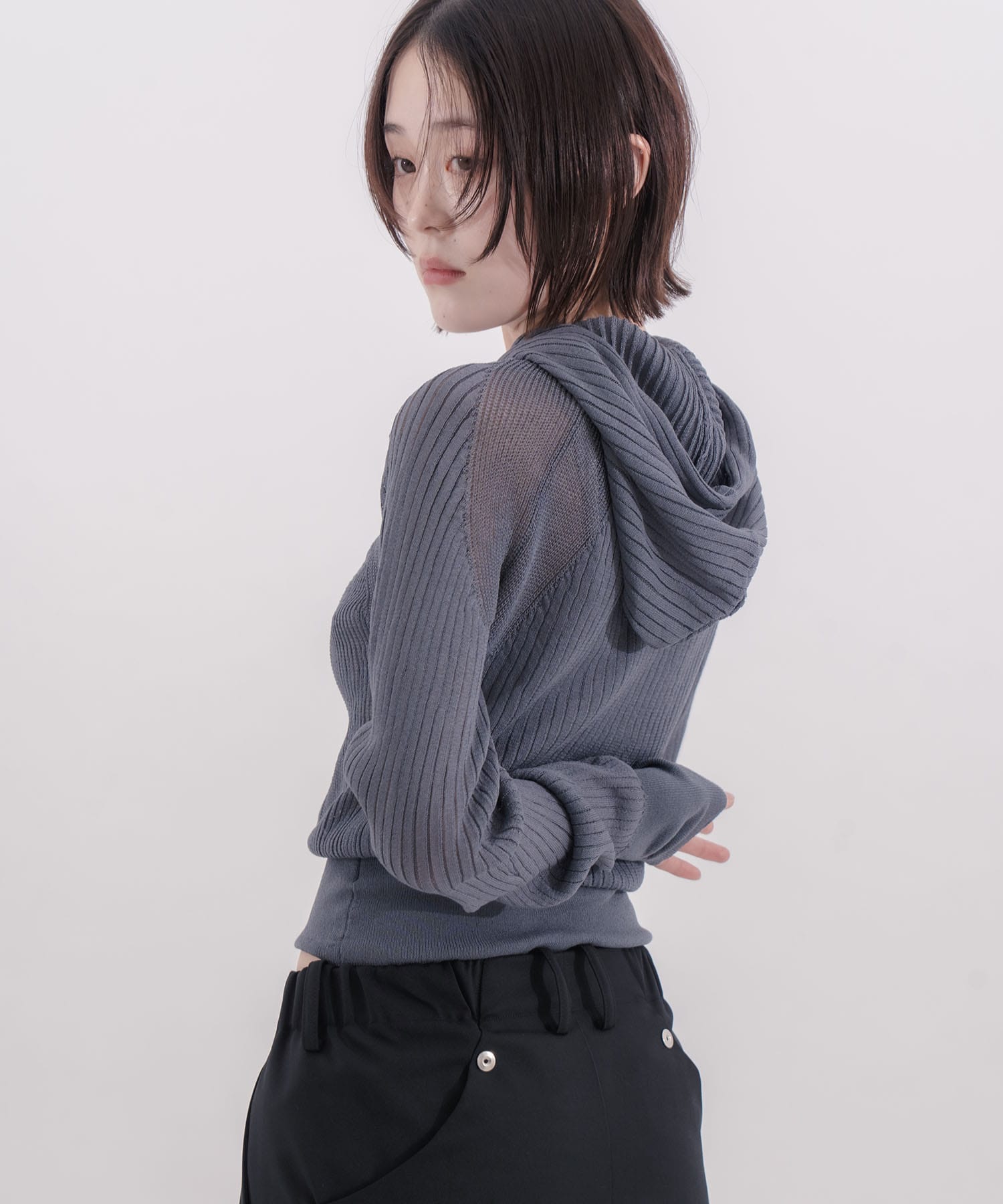 rib slim hoodie CONZ