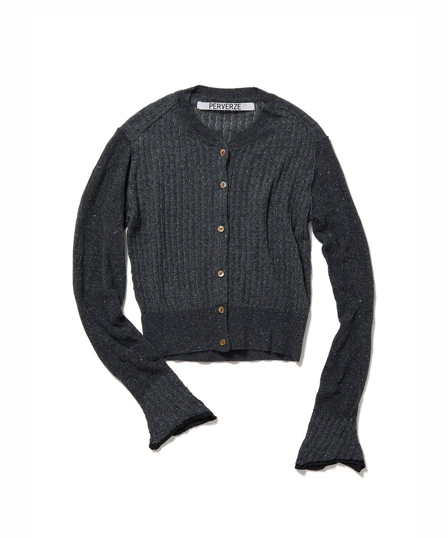 Silk Thin Cable Knit Cardigan PERVERZE