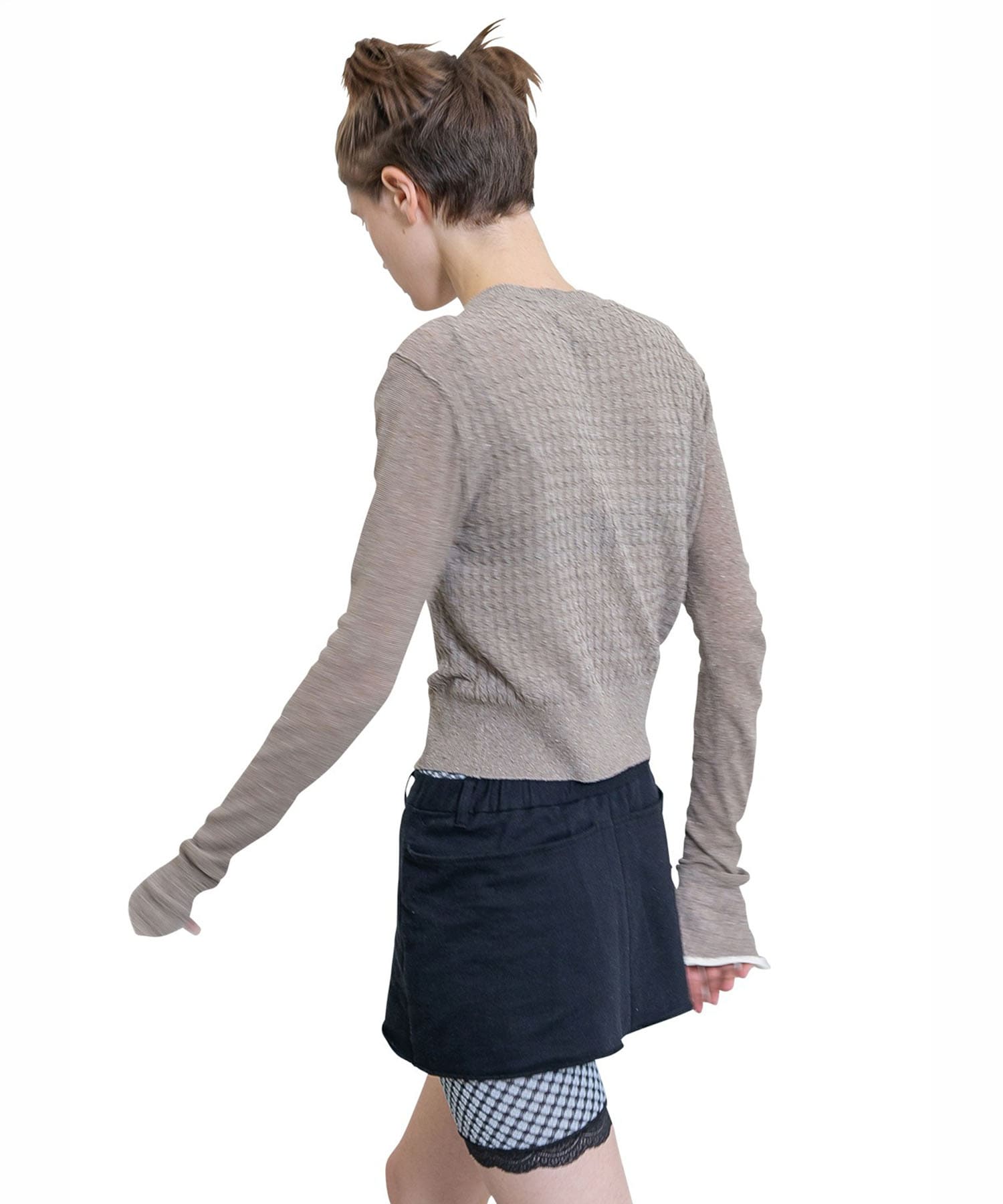 Silk Thin Cable Knit Cardigan PERVERZE