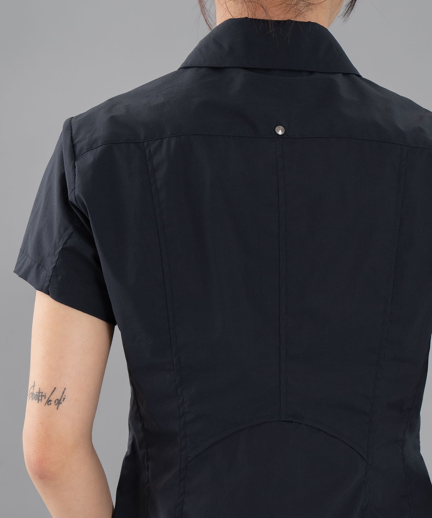 fitted zip up shirt short sleeve CONZ