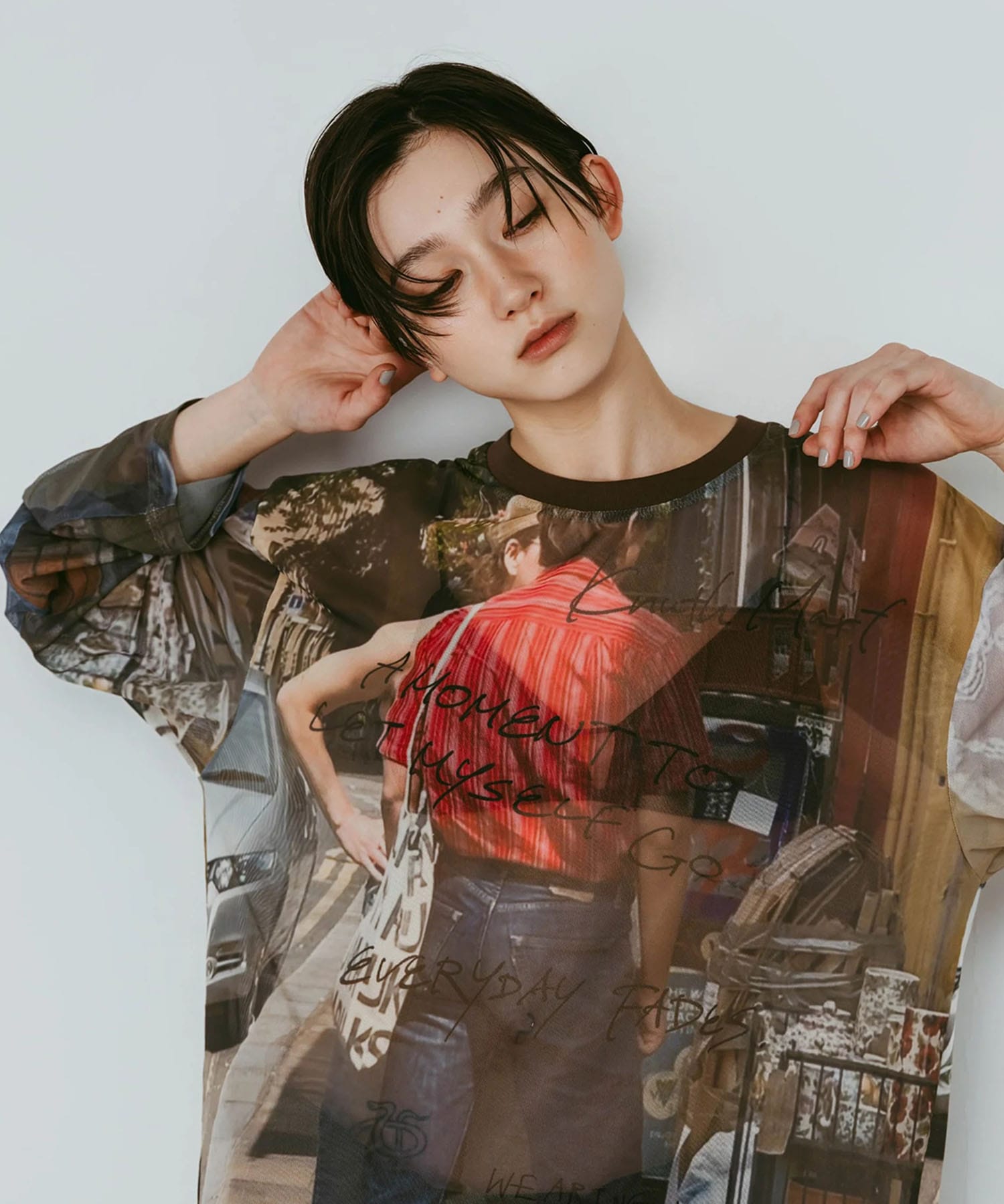 oji sheer long-sleeve tee(unisex) Knuth Marf