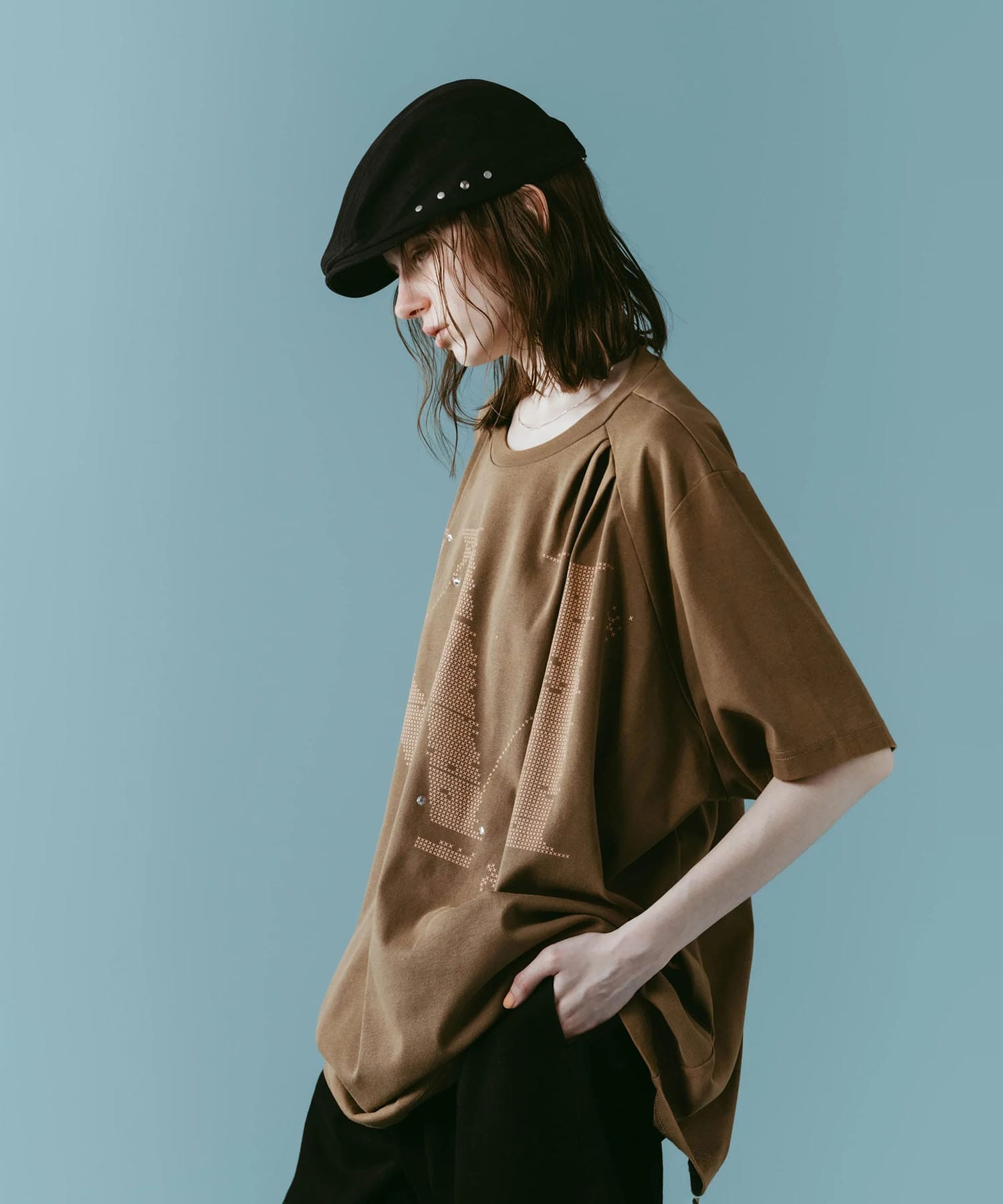 tuck detail oversized tee(unisex) Knuth Marf