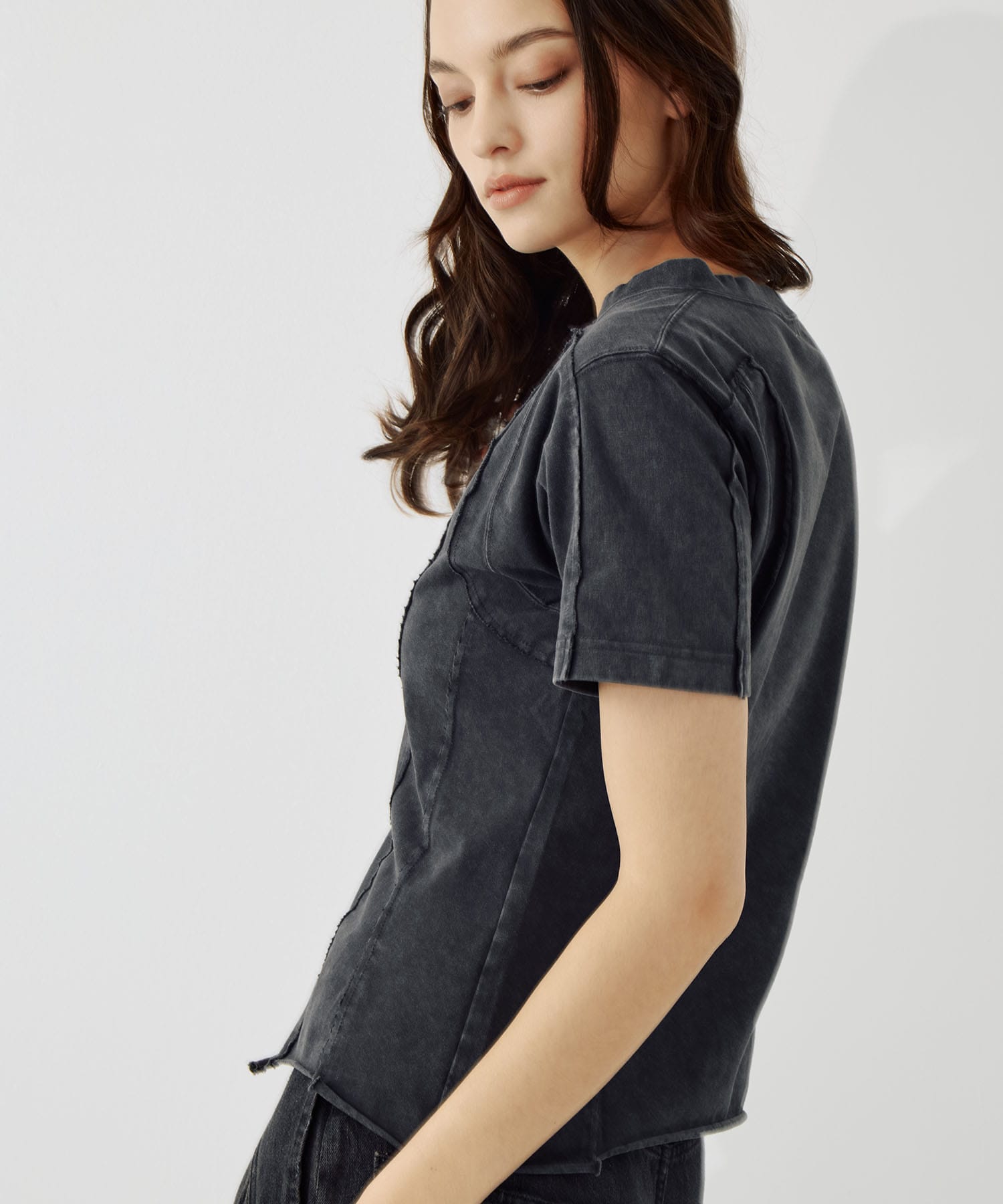 cut out slim T-shirt CONZ