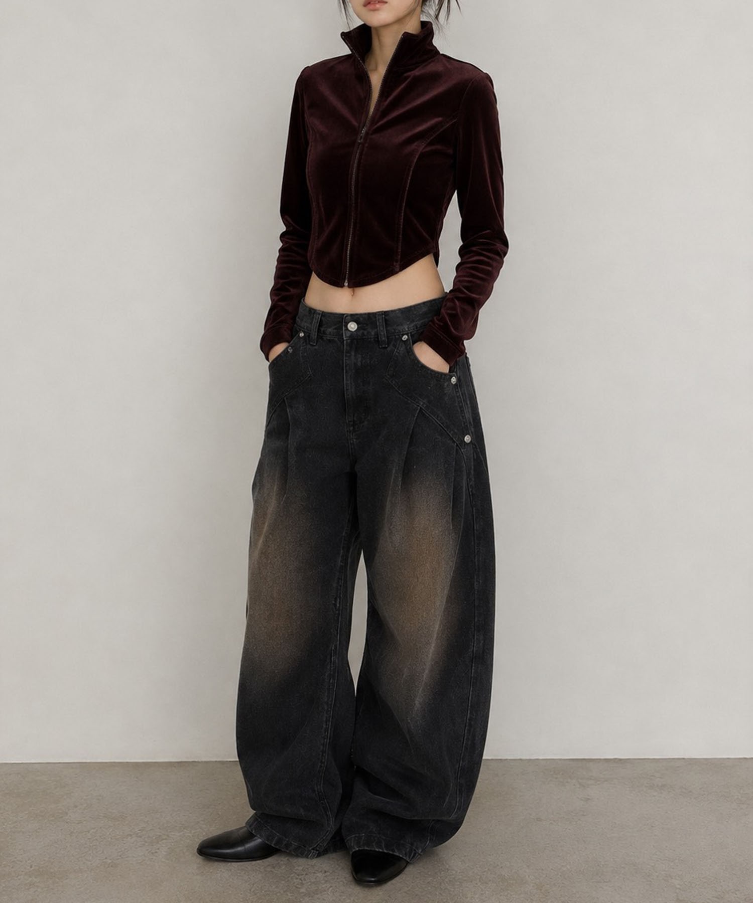 Velvet Zipup Top BASICKS