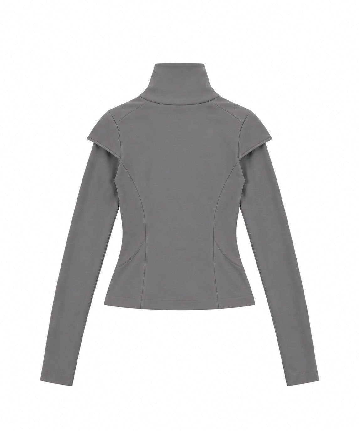 Layered-Sleeve High-Neck Top kallyu