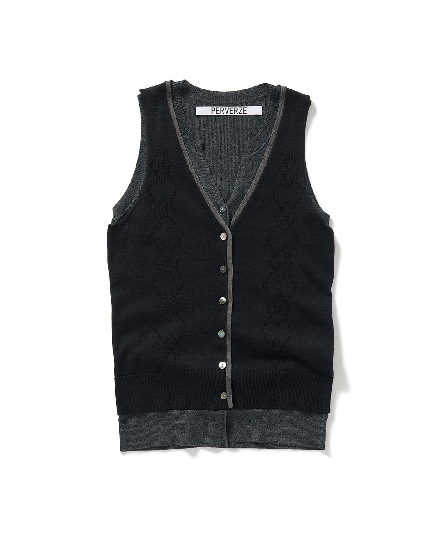 Eyelet Layerd Knit Top PERVERZE