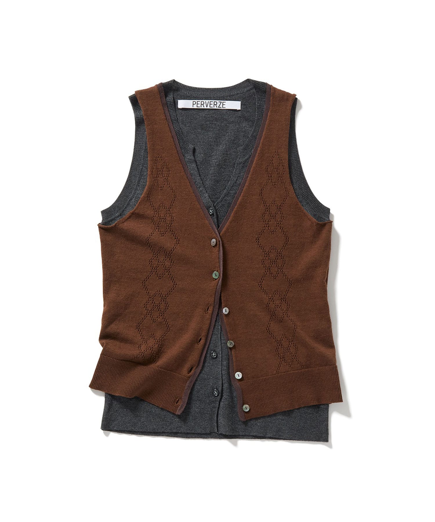 Eyelet Layerd Knit Top PERVERZE
