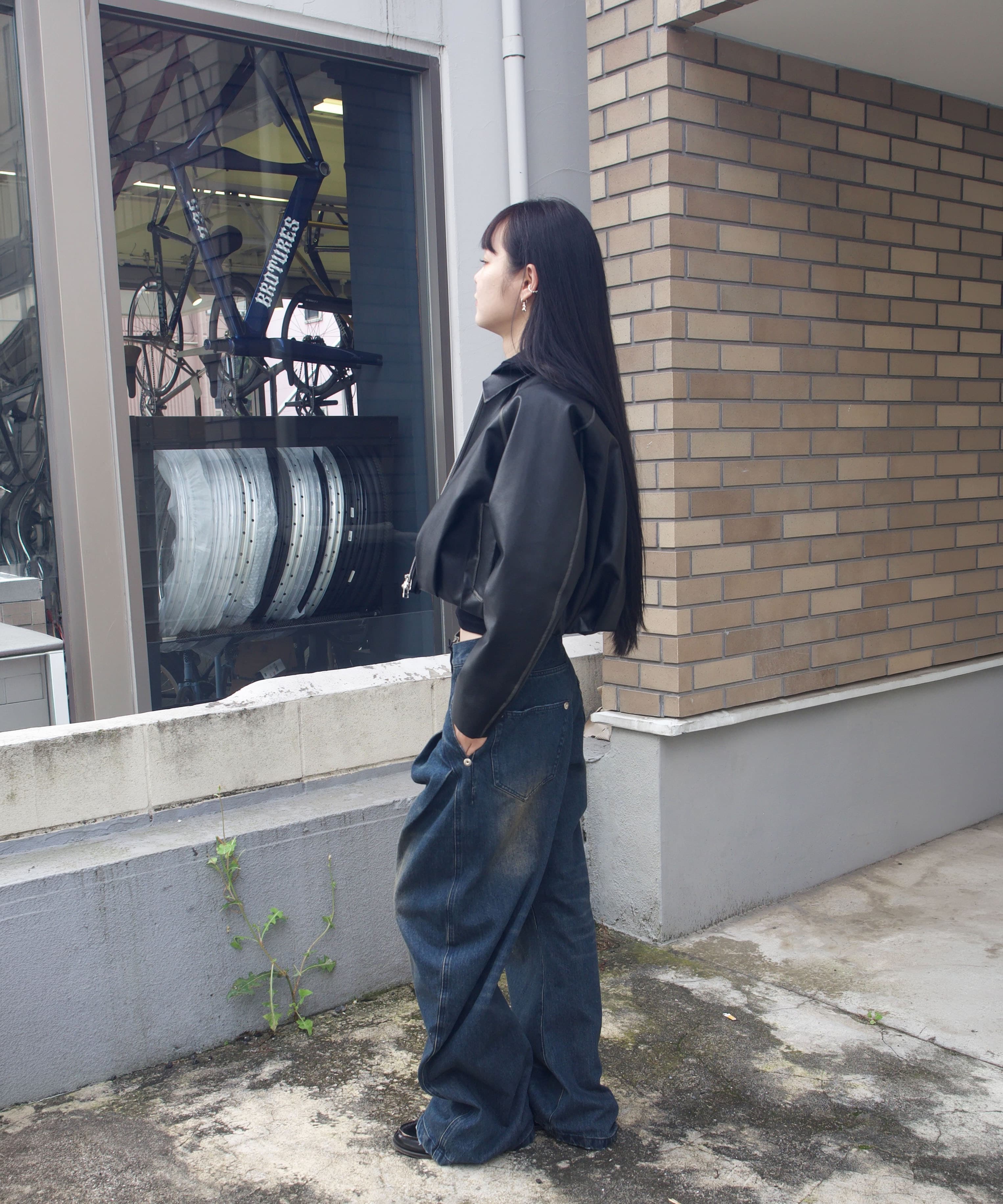 balloon blouson vintage faux leather CONZ