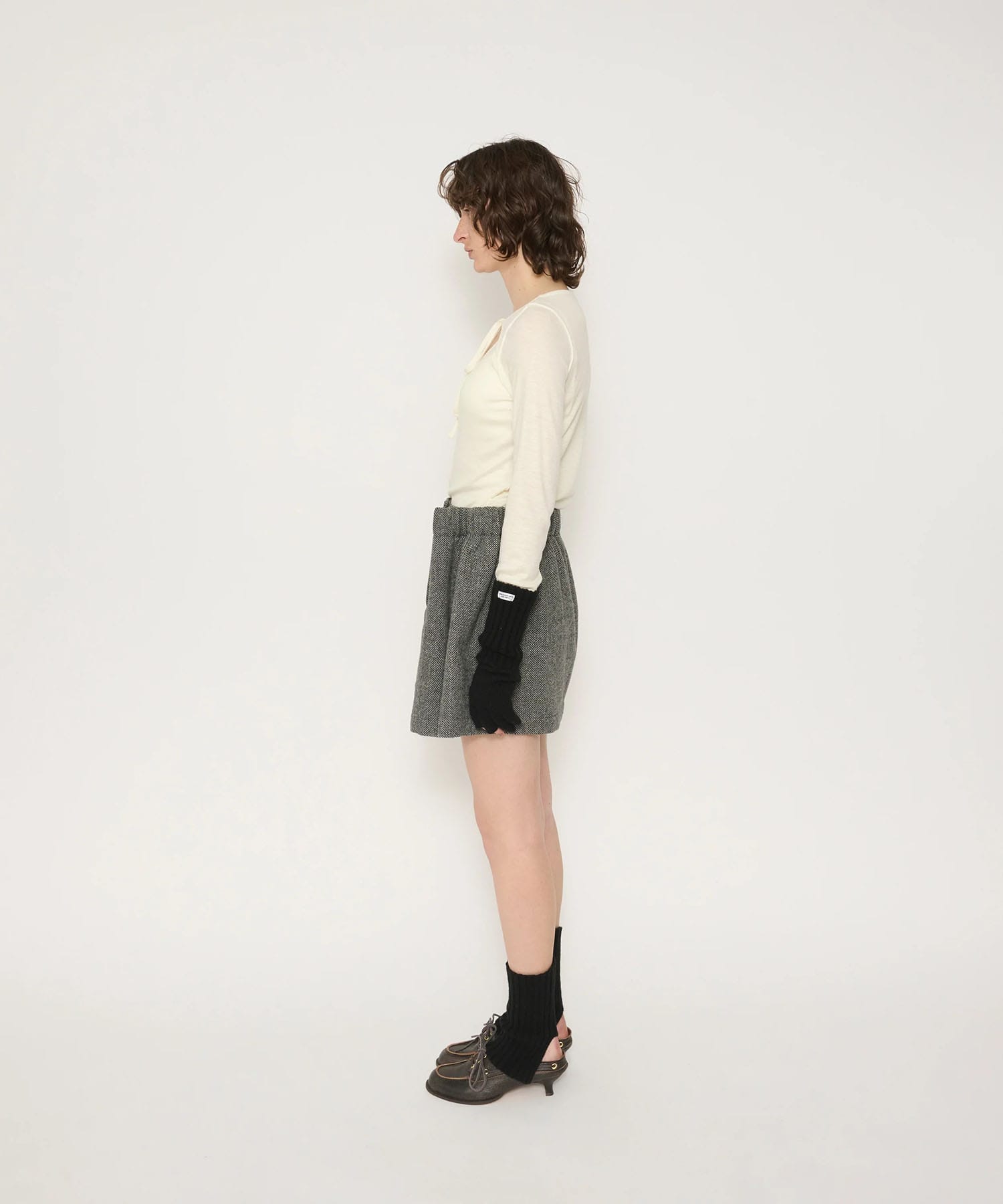 WOOL RIB FRONT STRING PULLOVER JANE SMITH