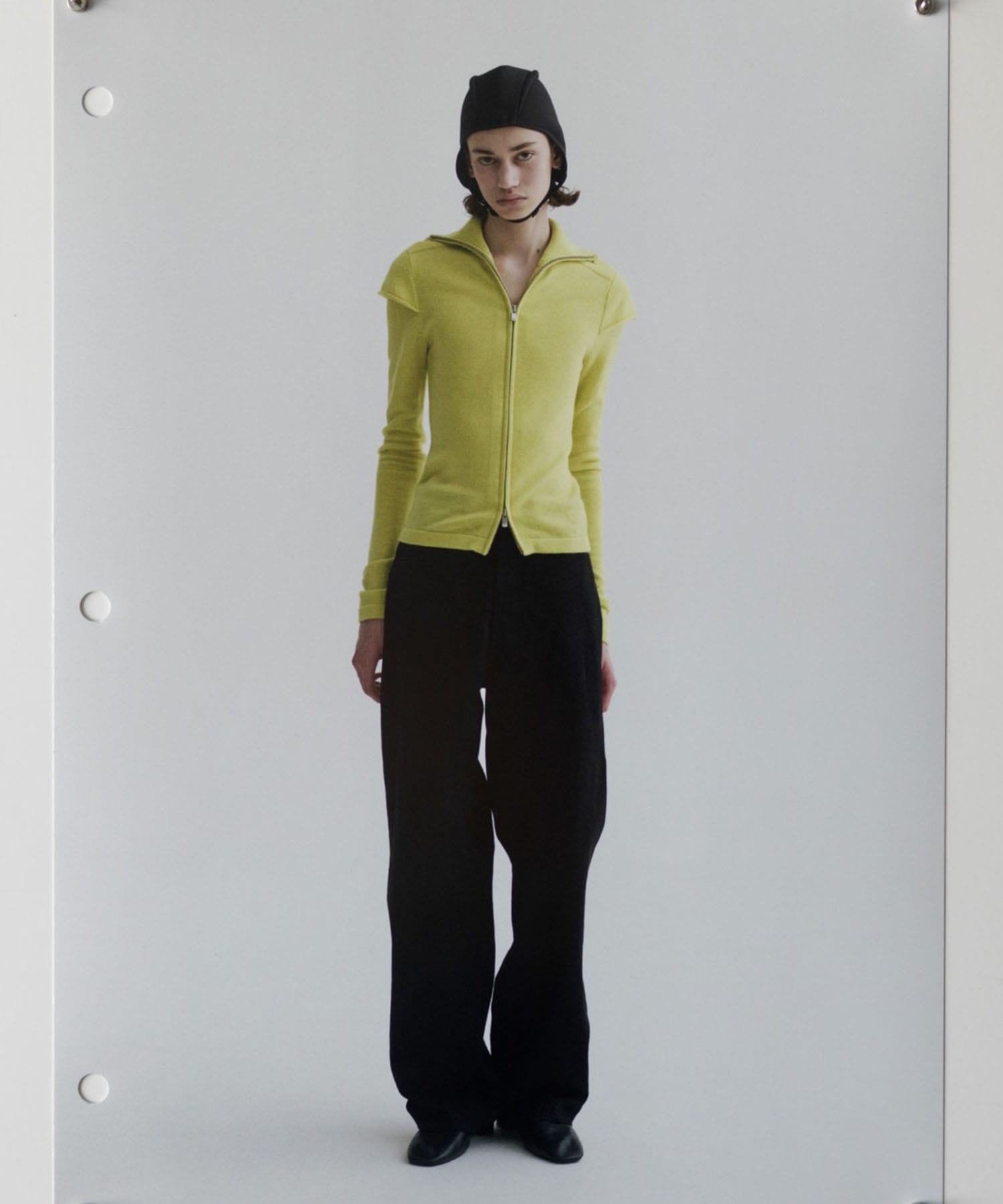 Layered-Sleeve High-Neck Knit kallyu