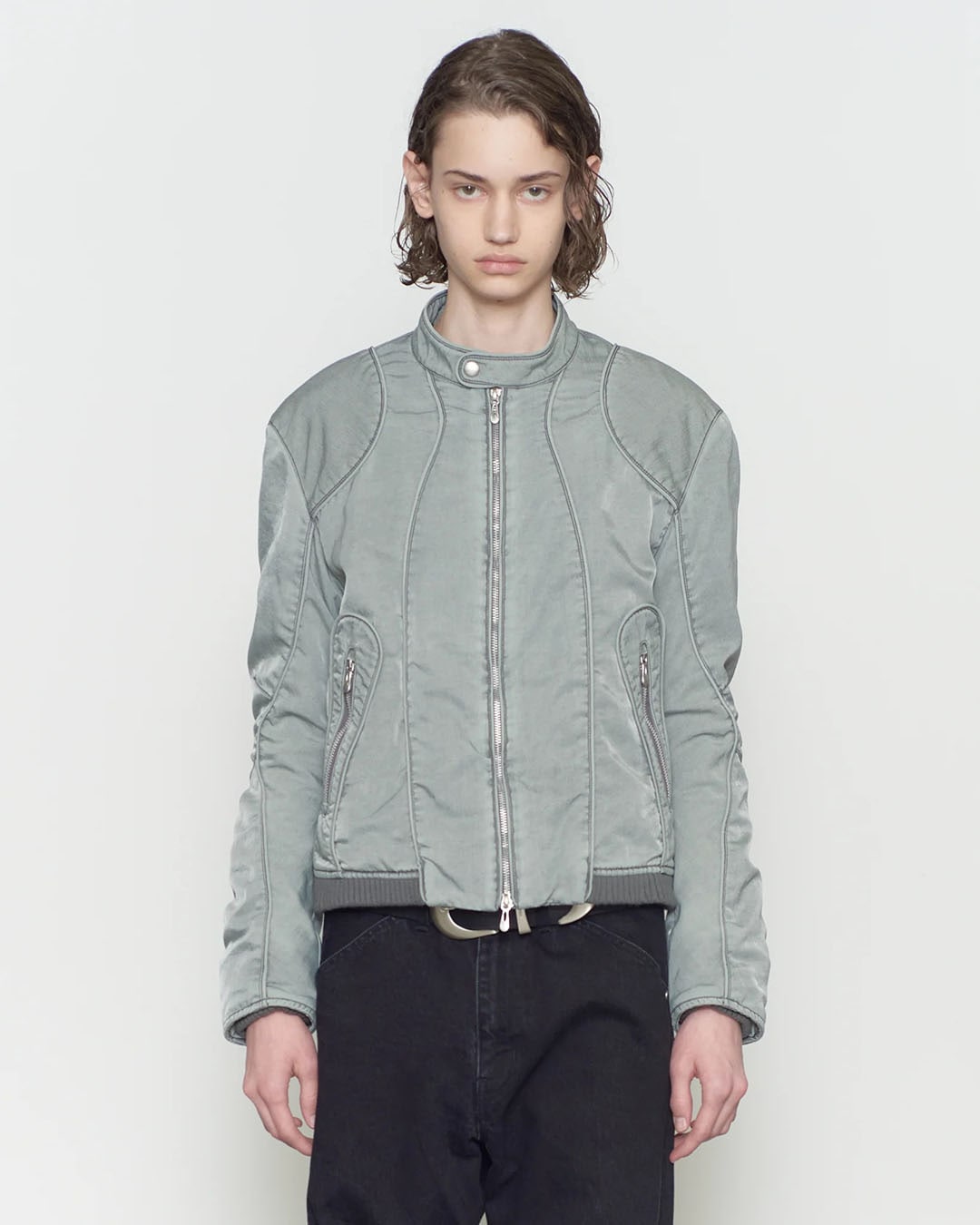 PANELLED PADDED MOTO JACKET NVRFRGT
