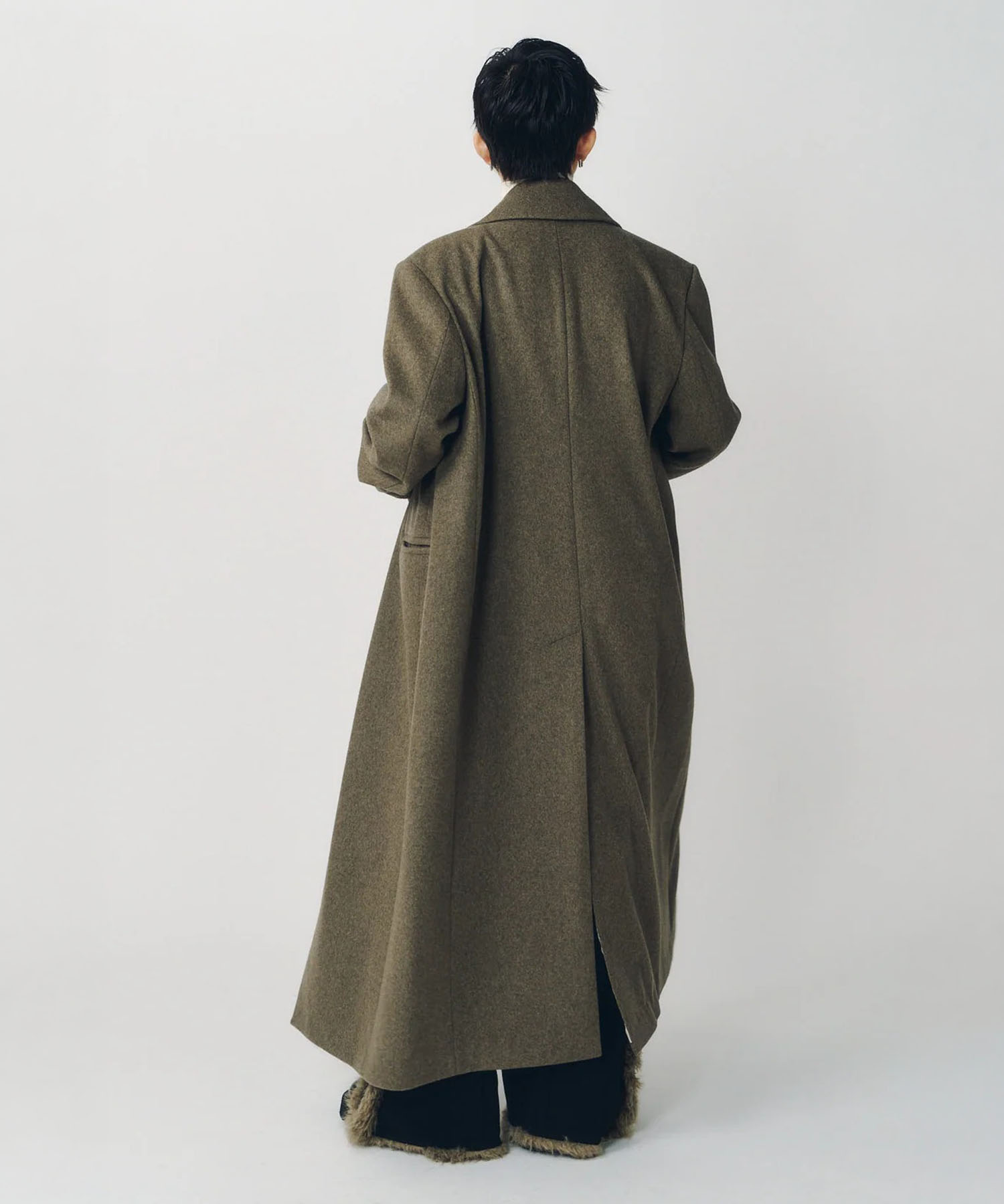single-breasted long coat/navy Knuth Marf