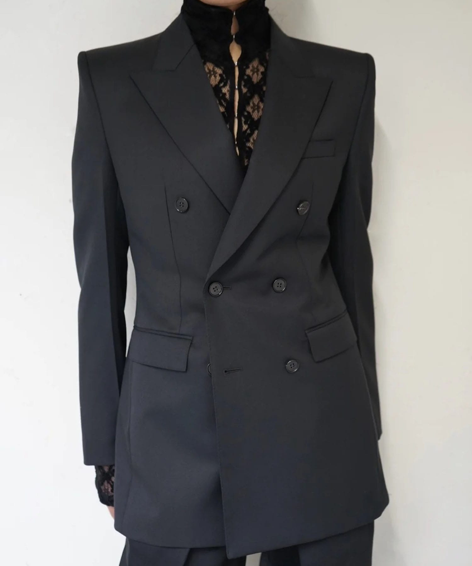 WOOL GABARDINE DOUBLE BREASTED JACKET JOHN LAWRENCE SULLIVAN