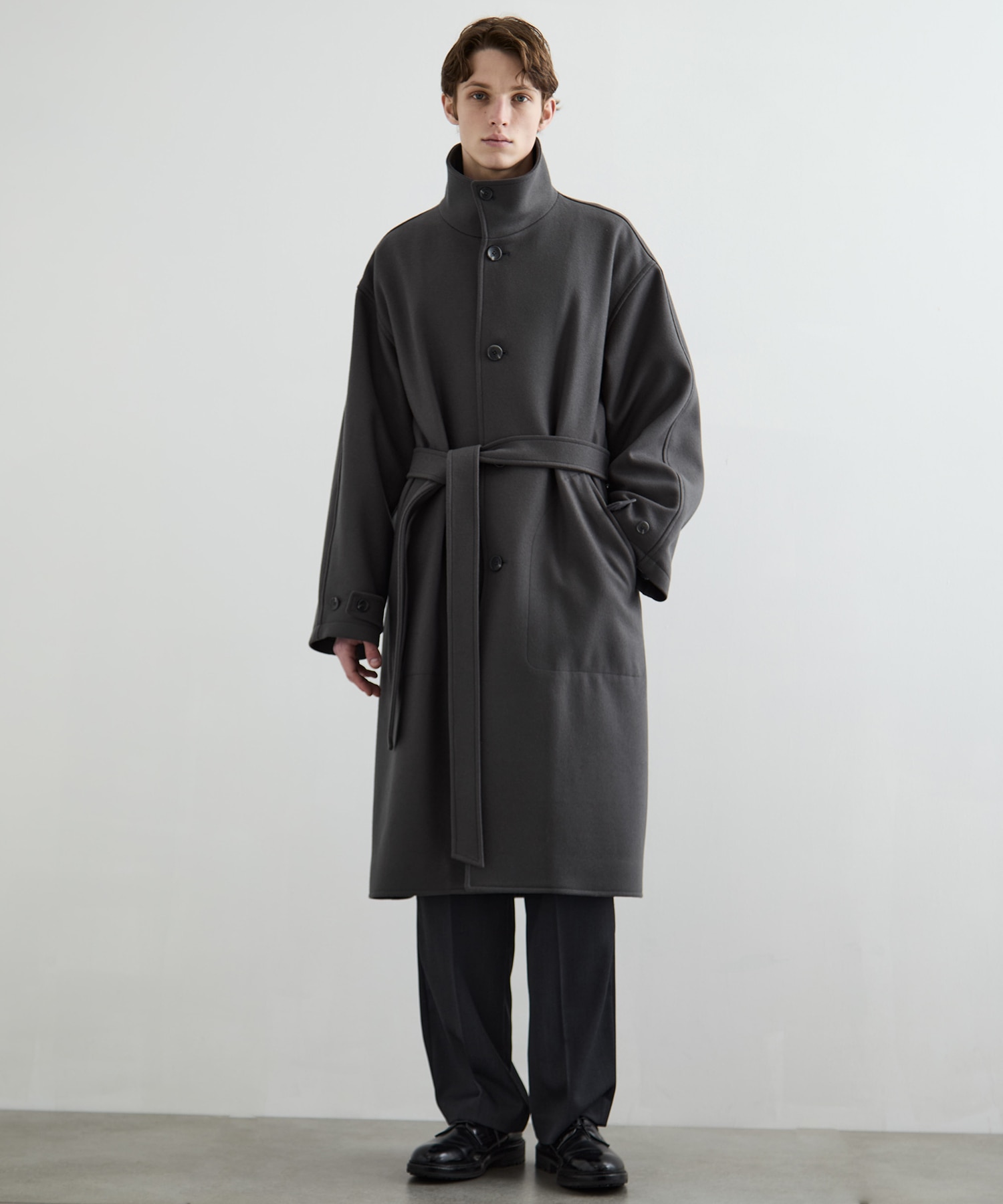 S140 メルトンオーバーサイズスタンドコート CONZ