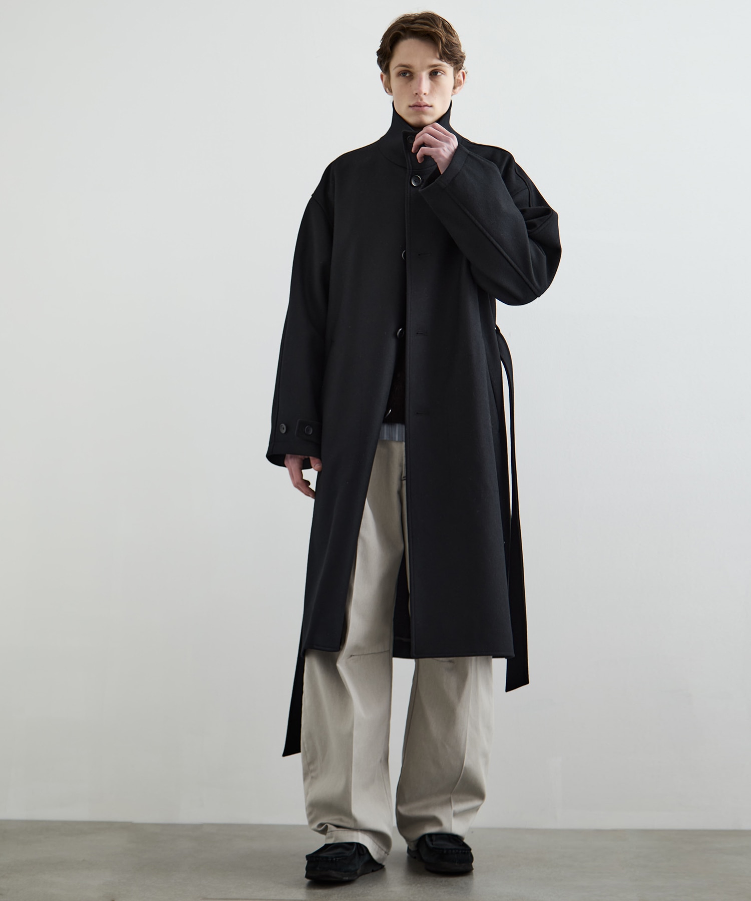 S140 メルトンオーバーサイズスタンドコート CONZ