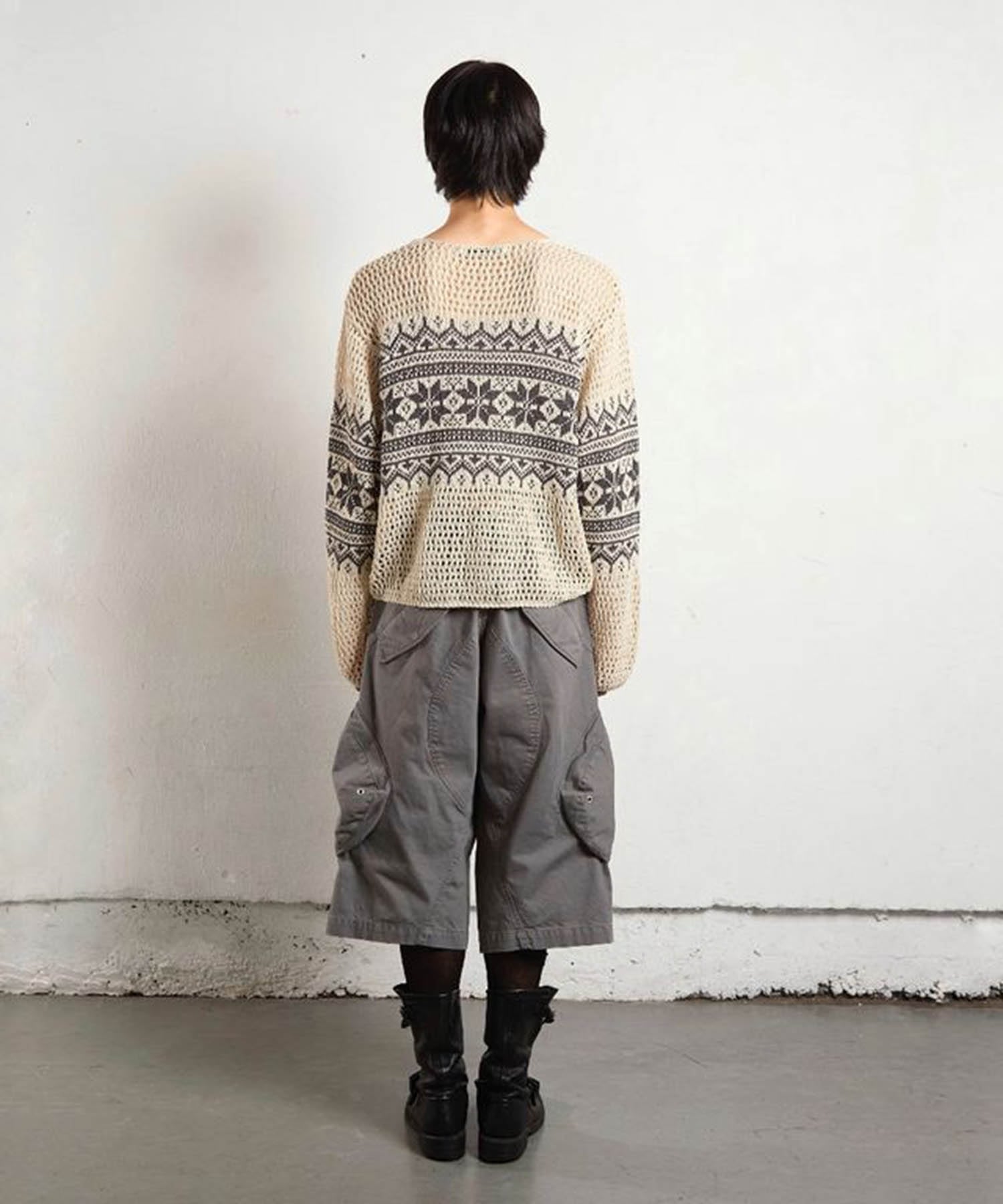 NORDIC JACQUARD OPEN KNIT SWEATER NVRFRGT