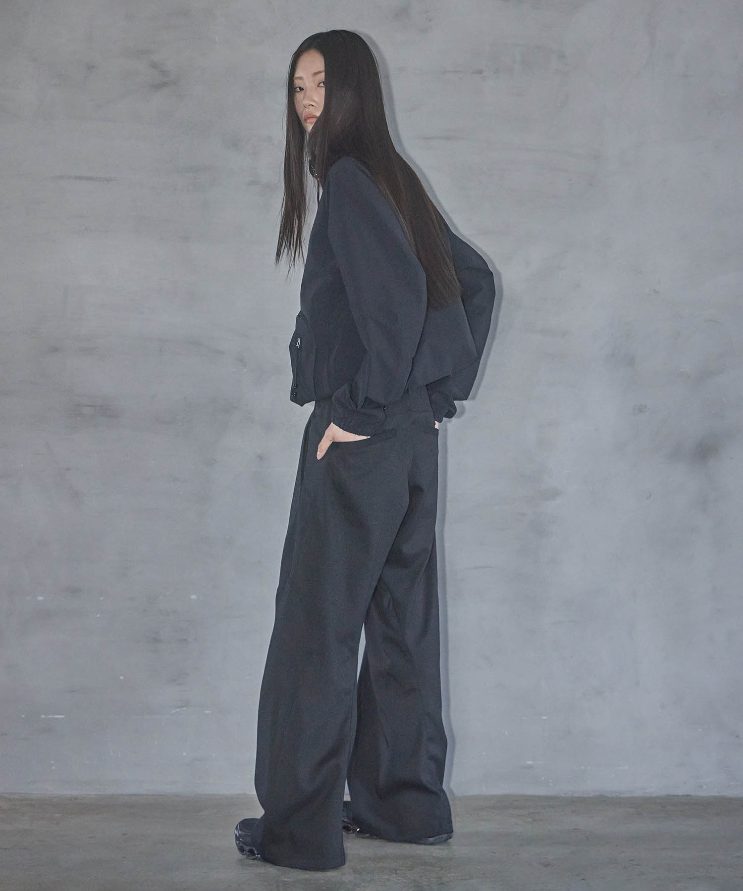別注 CURVED LEG WORK PANTS NVRFRGT