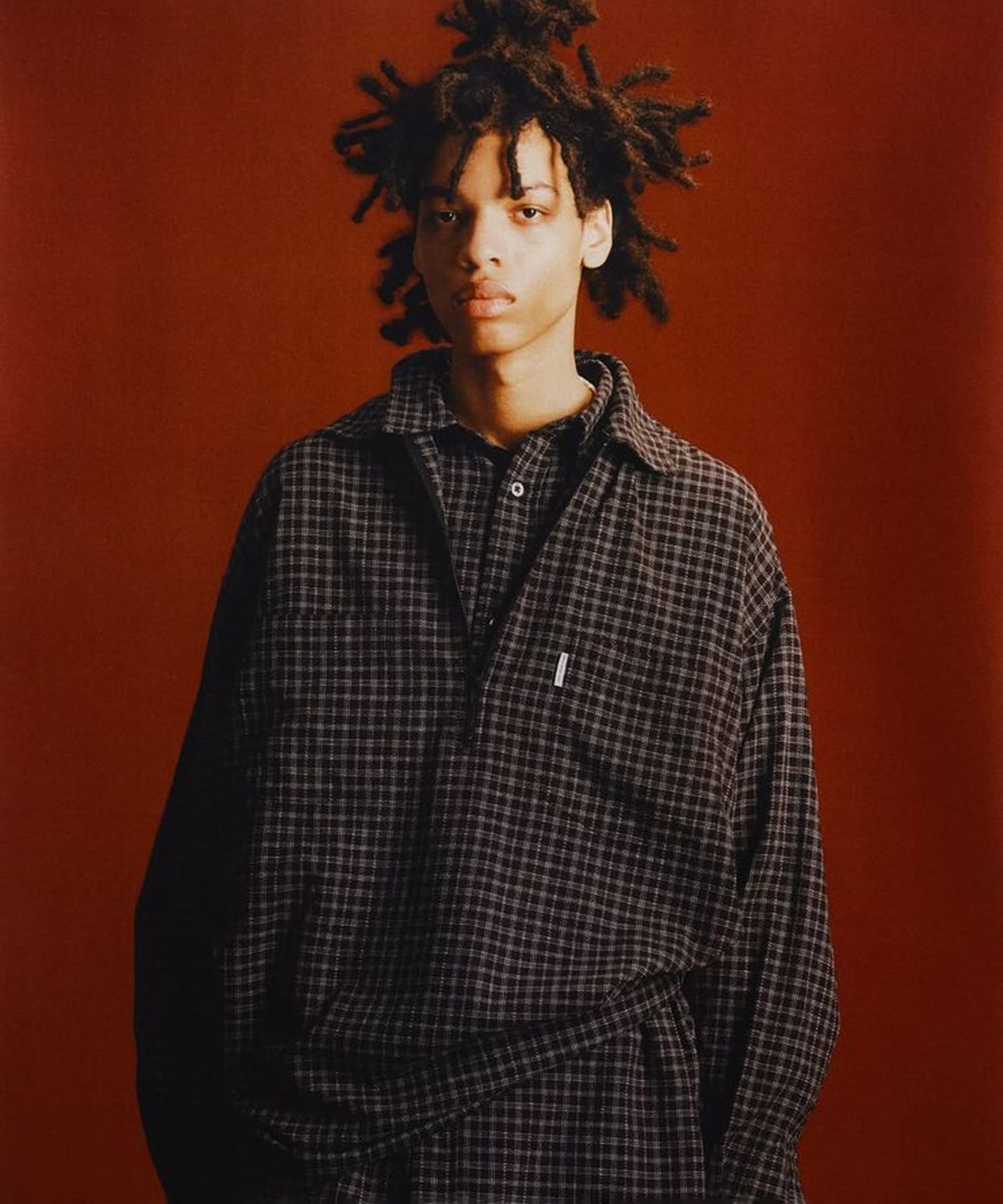 Amundsen Check Oversized L/S Shirts COOTIE PRODUCTIONS