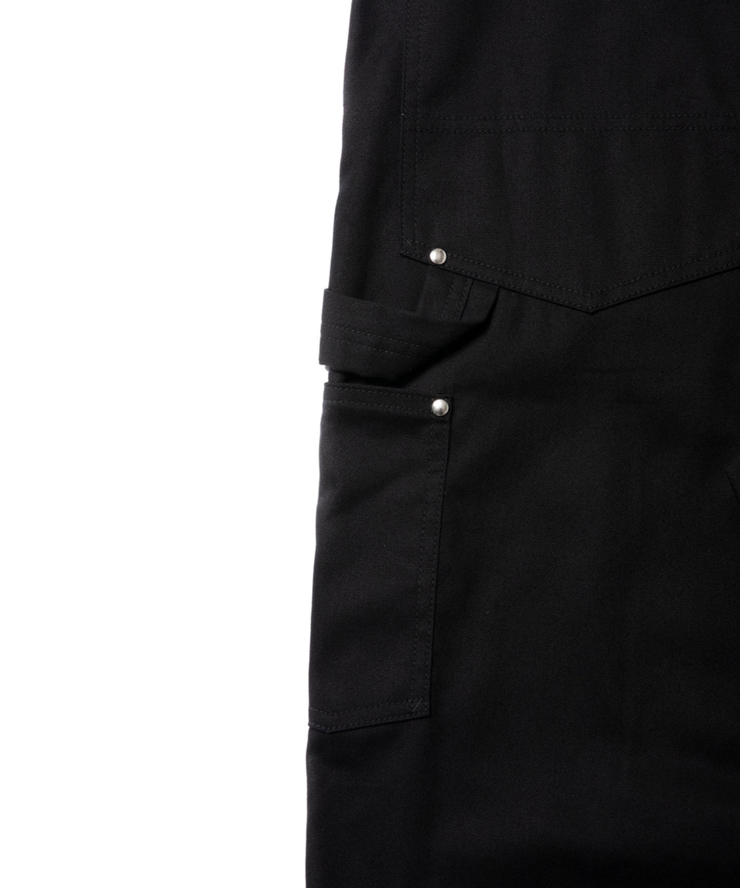 Abyss Dyed Duck Double Knee Painter Pants(L BLACK): COOTIE