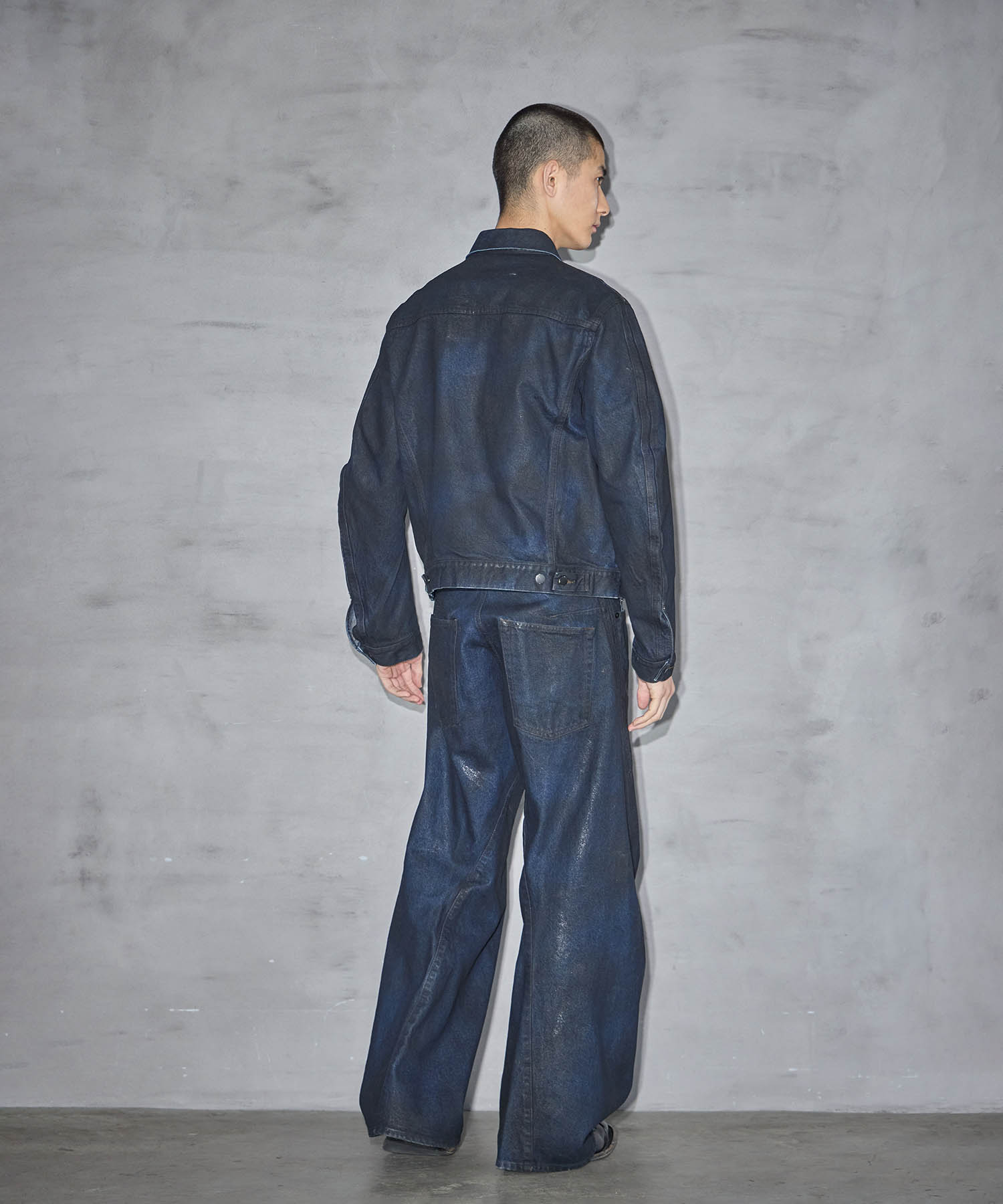 別注 COATING 3D TRUCKER JACKET NVRFRGT