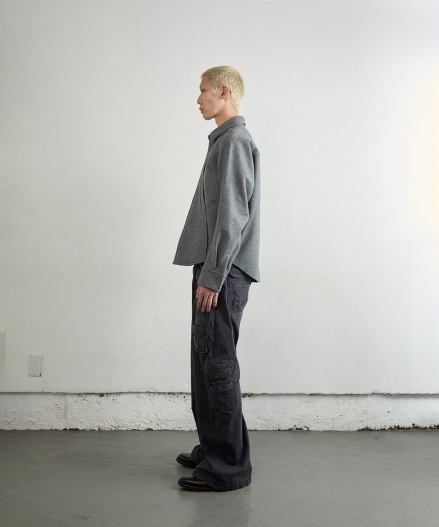 WOOL FLY FRONT LONG SLEEVE SHIRT NVRFRGT