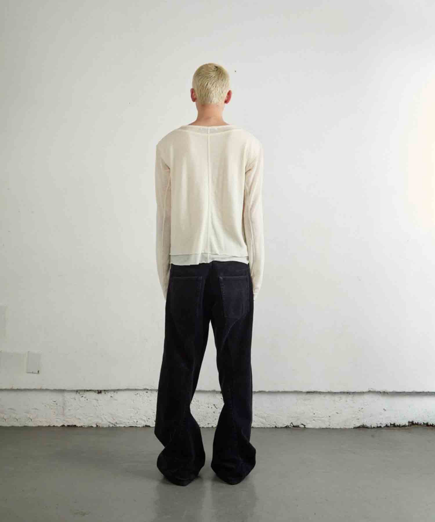 DOUBLE LAYERED LONG SLEEVE HENLEY T SHIRT NVRFRGT