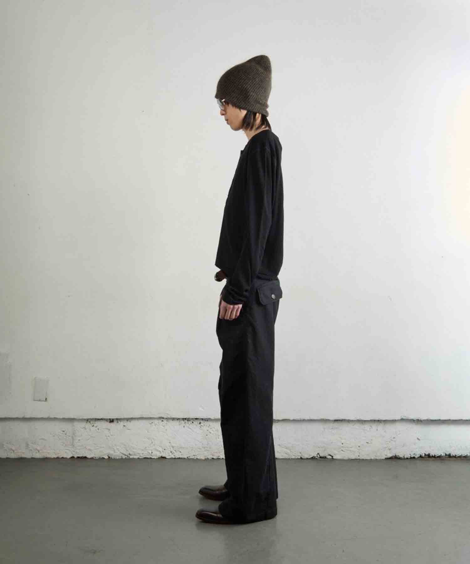 DOUBLE LAYERED LONG SLEEVE HENLEY T SHIRT NVRFRGT