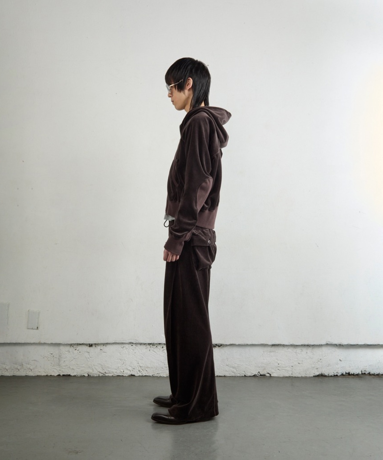 VELOUR ZIP UP HOODIE NVRFRGT