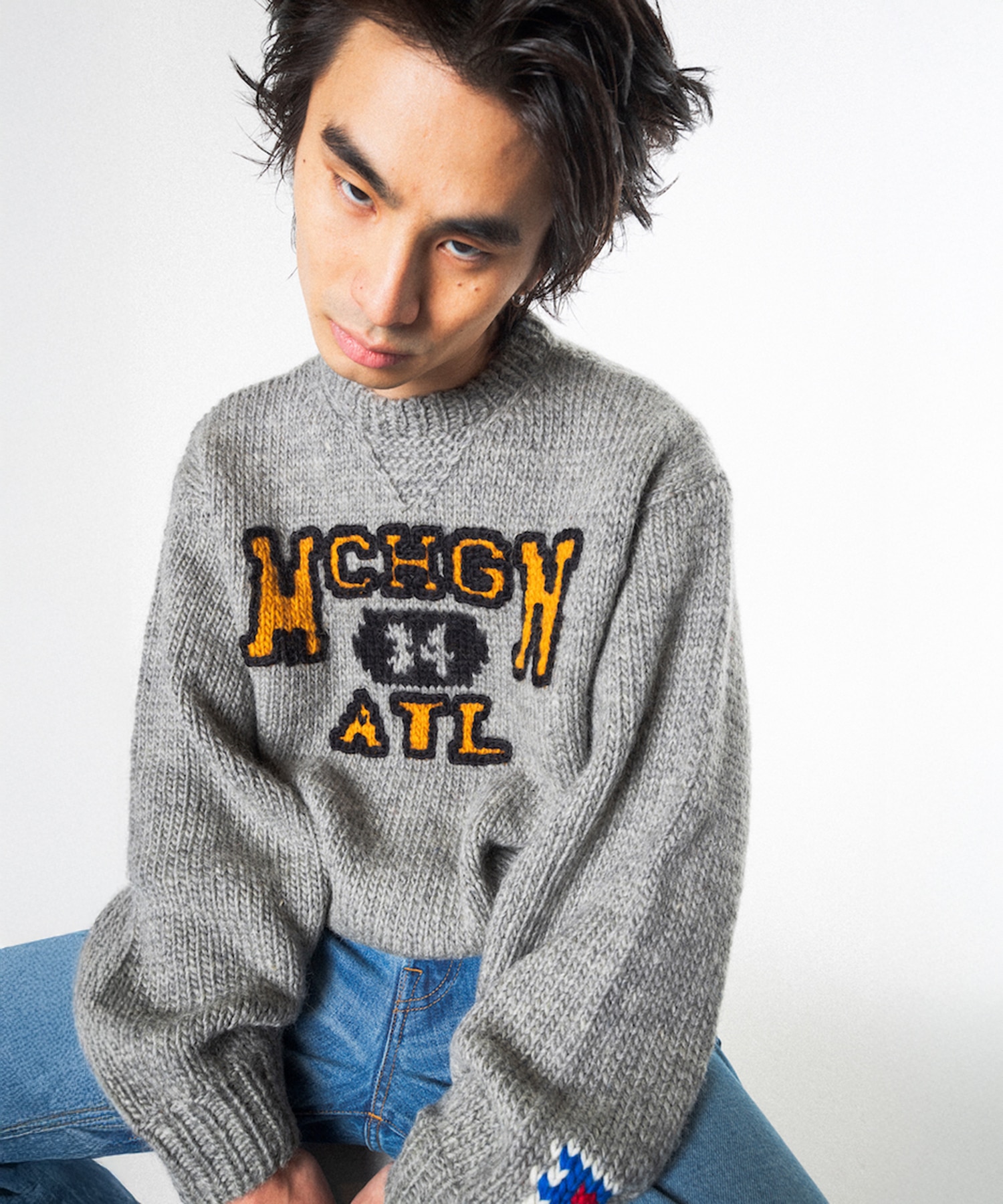 HAND KNITTING SWAETSHIRT RICE NINE TEN