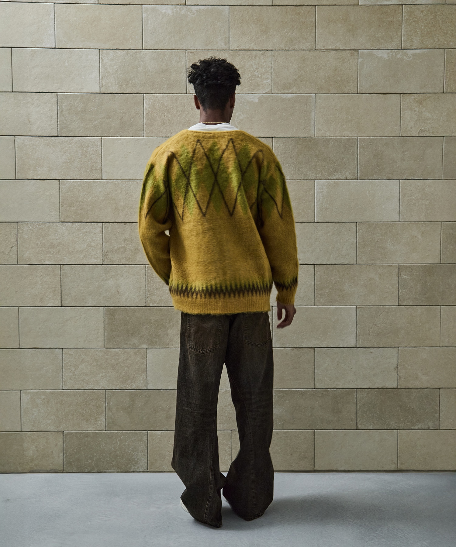 Mohair Cardigan Argyle Needles